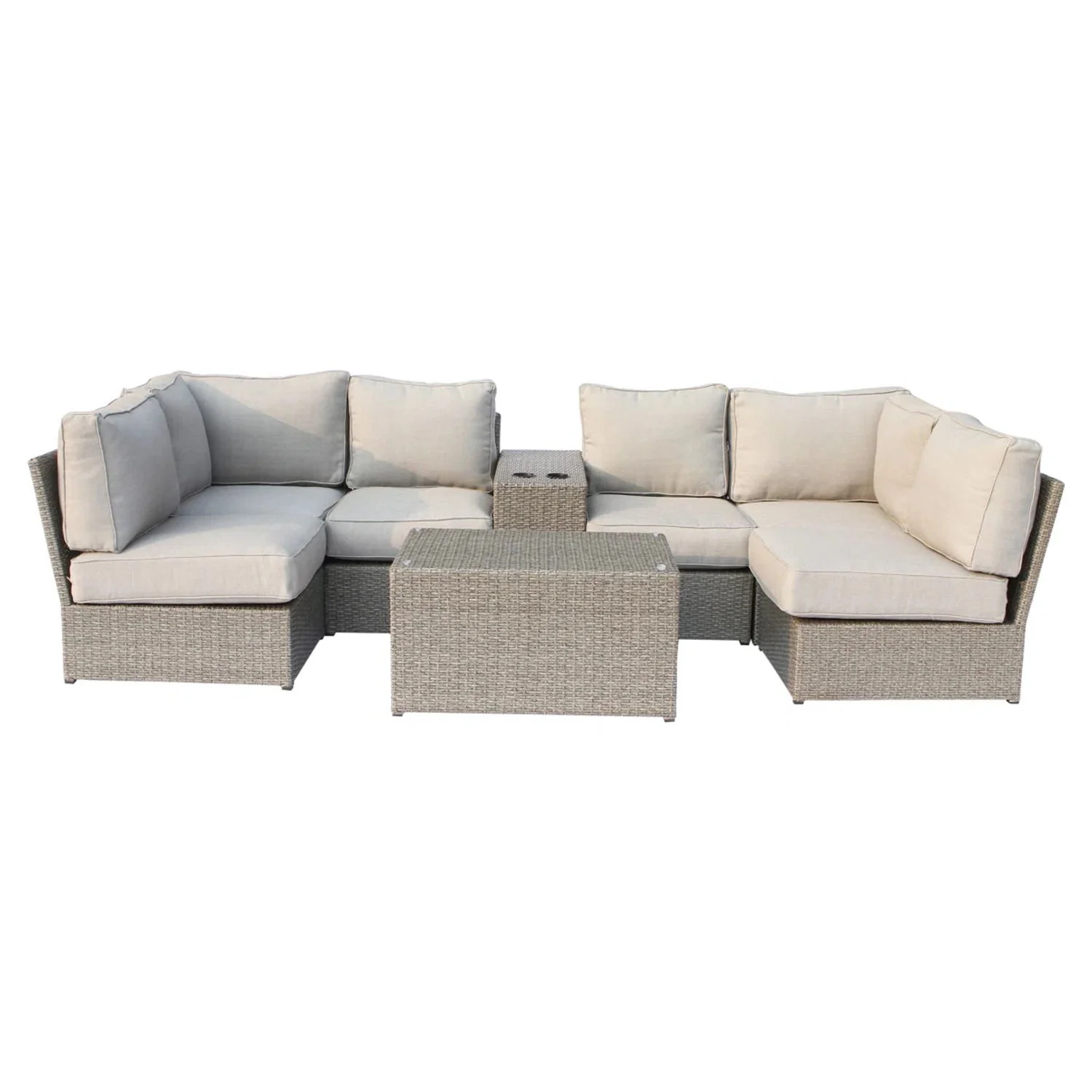 Stylish Modular Wicker Patio Seating Group - Image 4
