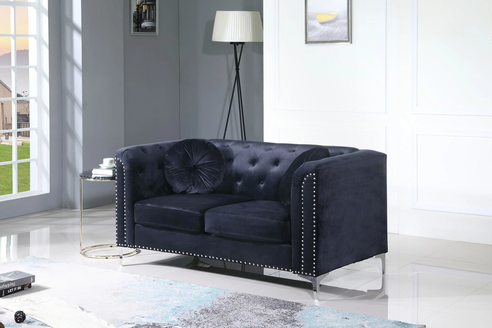 Stylish Sloped Arm Loveseat - Image 3