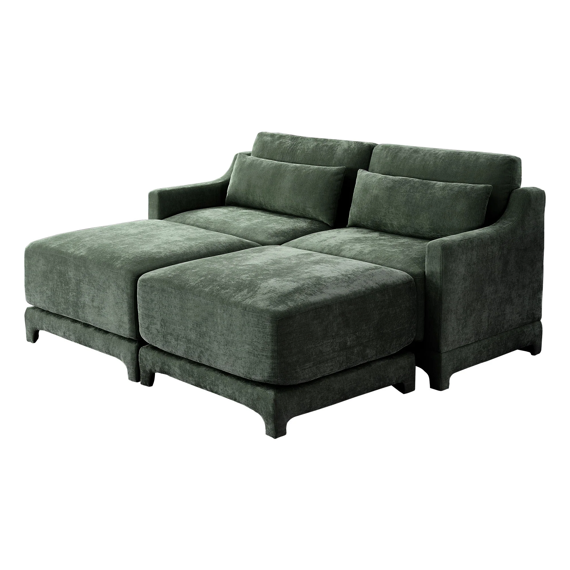 Stylish Sofa With Ottoman And Lumbar Pillows, Ergonomic Design - Image 3