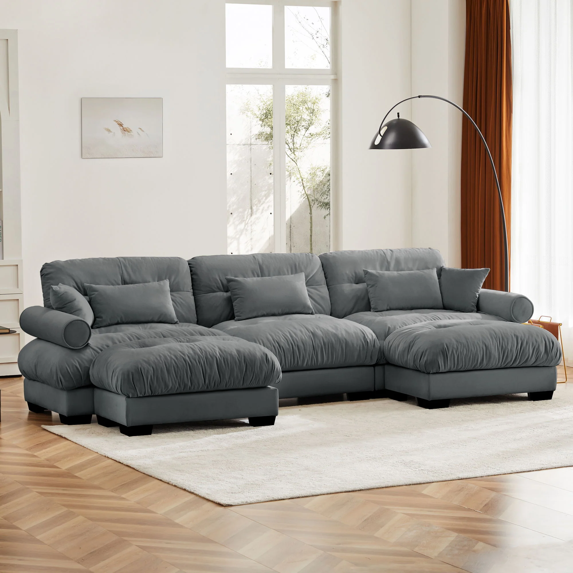 Super Comfort Oversized Modular Sectional Sofa With Movable Ottoman - Image 27