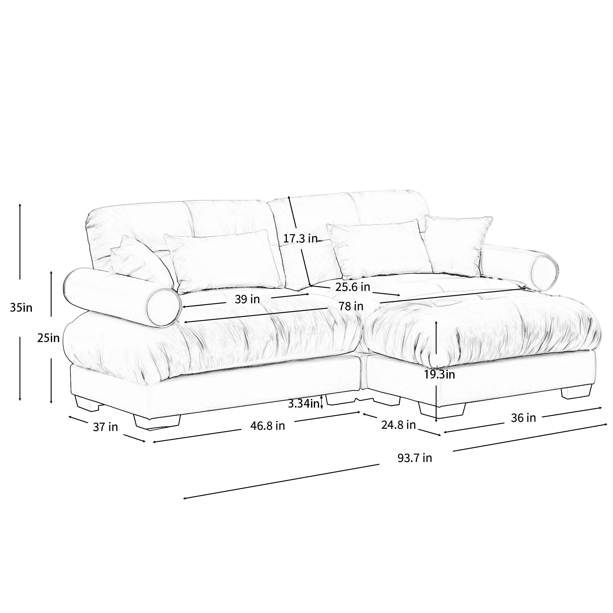 Super Comfort Oversized Modular Sectional Sofa With Movable Ottoman - Image 66