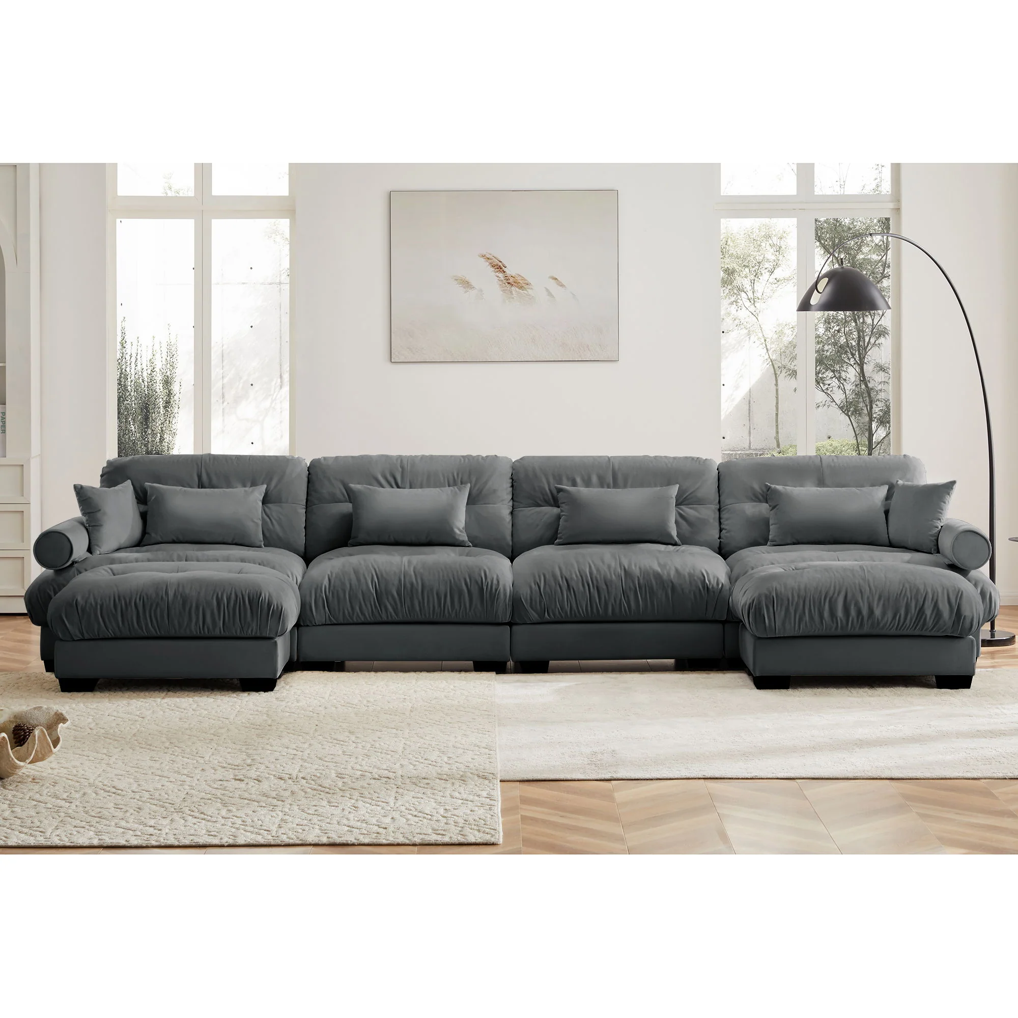 Super Comfort Oversized Modular Sectional Sofa With Movable Ottoman - Image 79