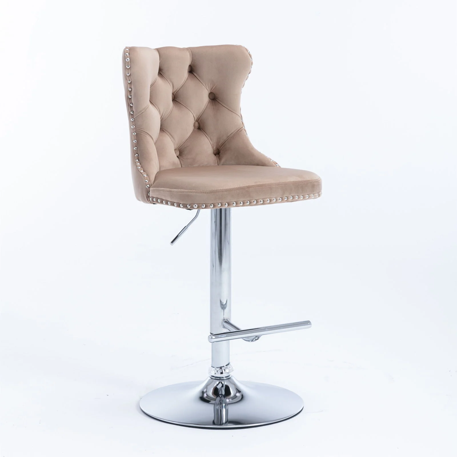 Swivel Barstools Adjusatble Seat Height From 25-33", Modern Upholstered Base Bar Stools With Backs Comfortable Tufted For Home Pub And Kitchen Island (Set of 2) - Image 16