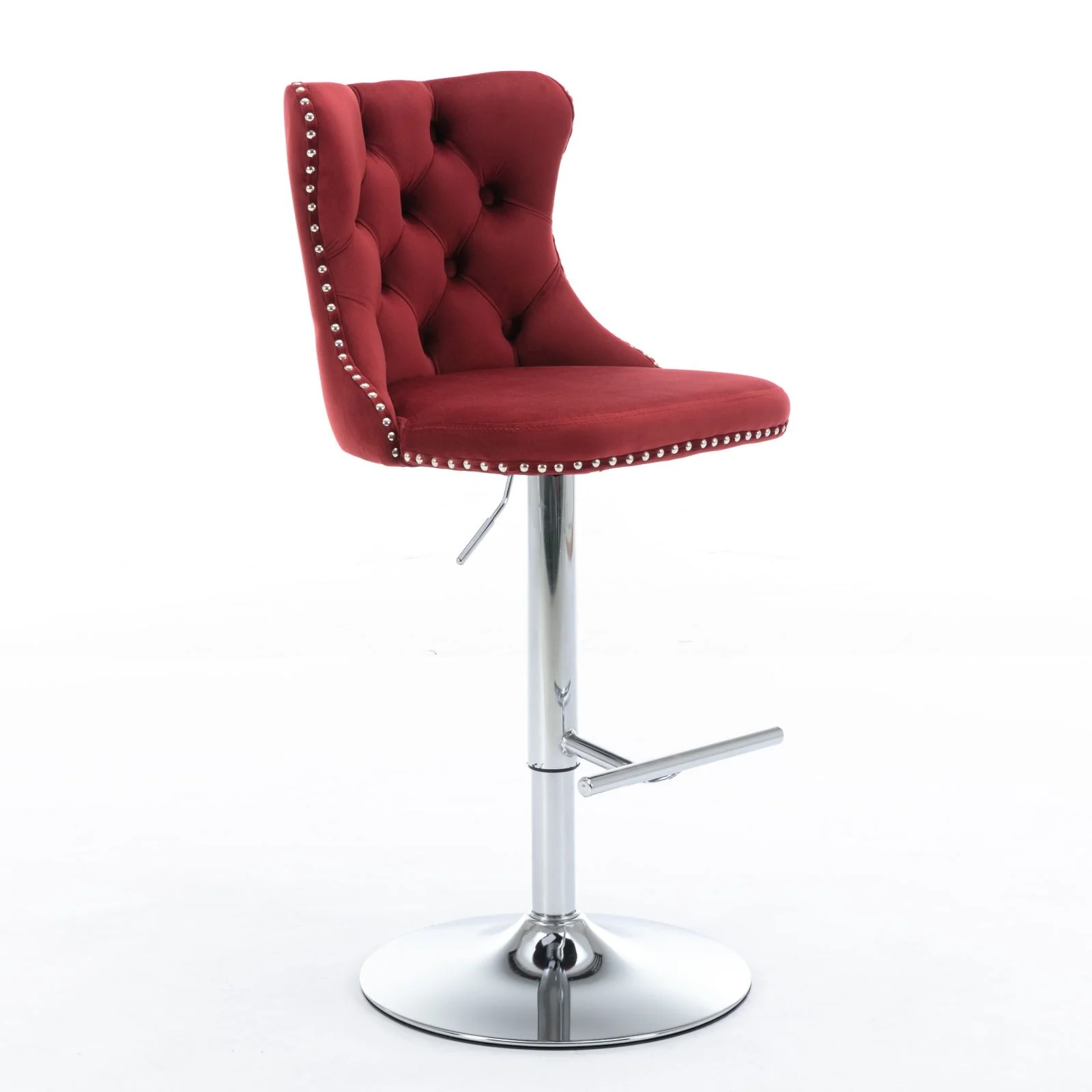 Swivel Barstools Adjusatble Seat Height From 25-33", Modern Upholstered Base Bar Stools With Backs Comfortable Tufted For Home Pub And Kitchen Island (Set of 2) - Image 4