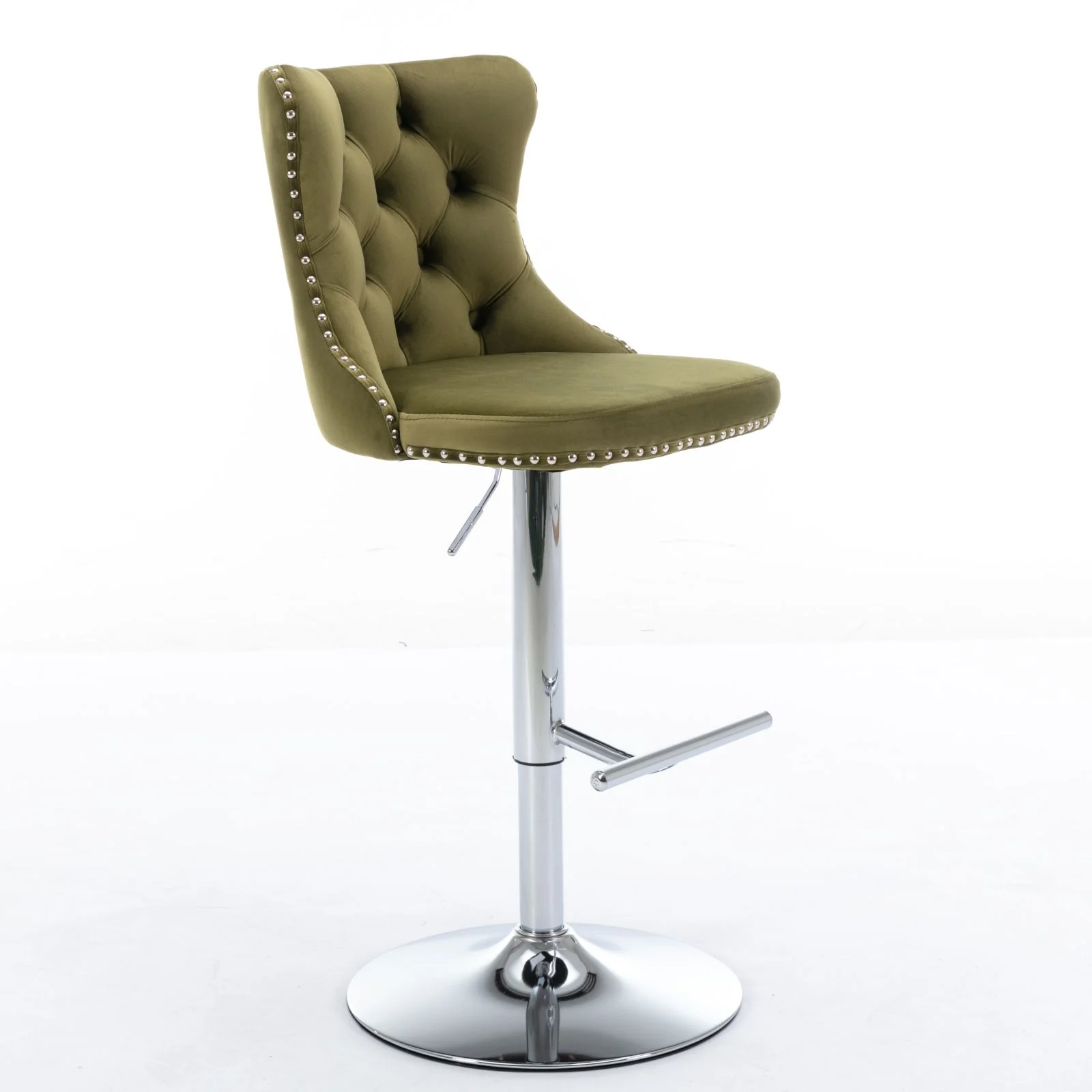 Swivel Barstools Adjusatble Seat Height From 25-33", Modern Upholstered Base Bar Stools With Backs Comfortable Tufted For Home Pub And Kitchen Island (Set of 2) - Image 9