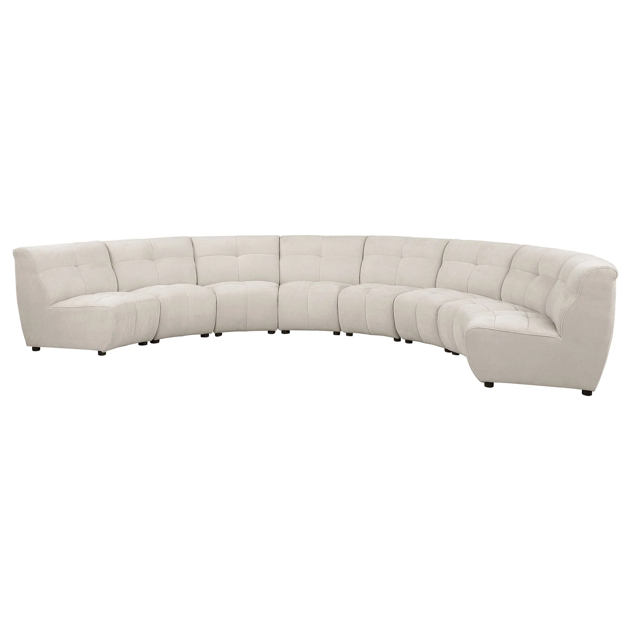 Sycamore - 8 Piece Upholstered Sectional Sofa With Curved Design - Ivory - Image 3