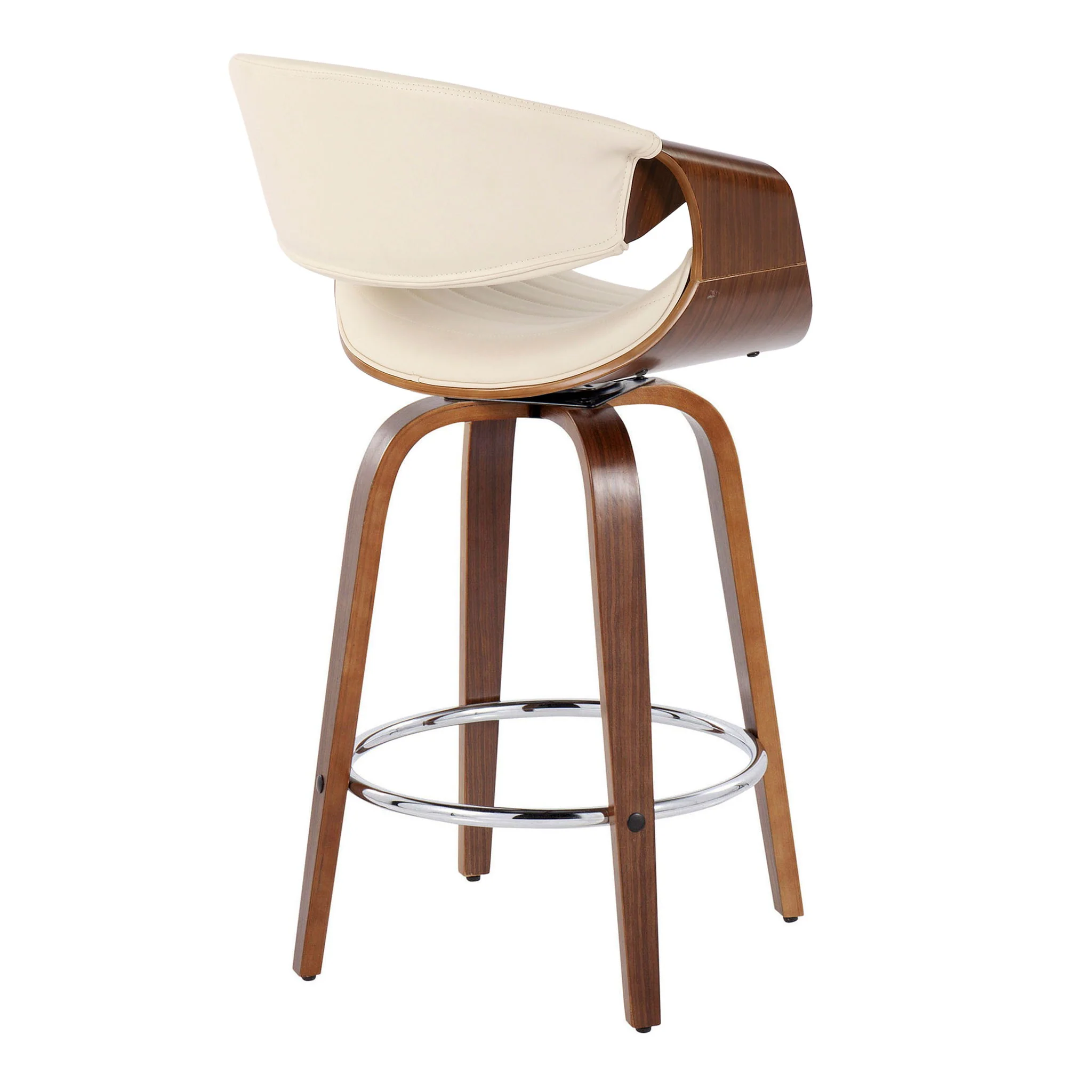 Symphony - Mid Century Modern Fixed Height Counter Stool & Swivel With Round Footrest (Set of 2) - Image 5