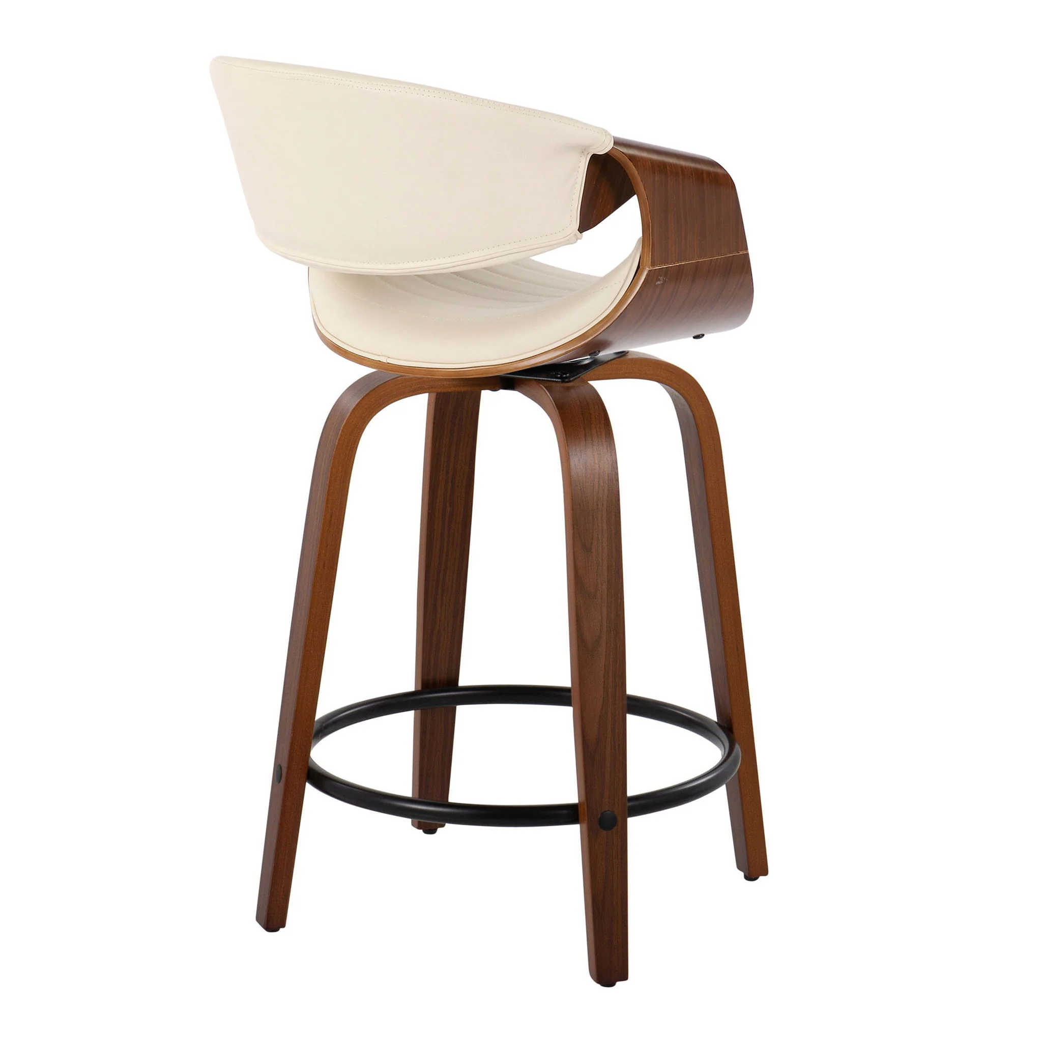 Symphony - Mid Century Modern Fixed Height Counter Stool With Swivel With Round Footrest (Set of 2) - Image 9