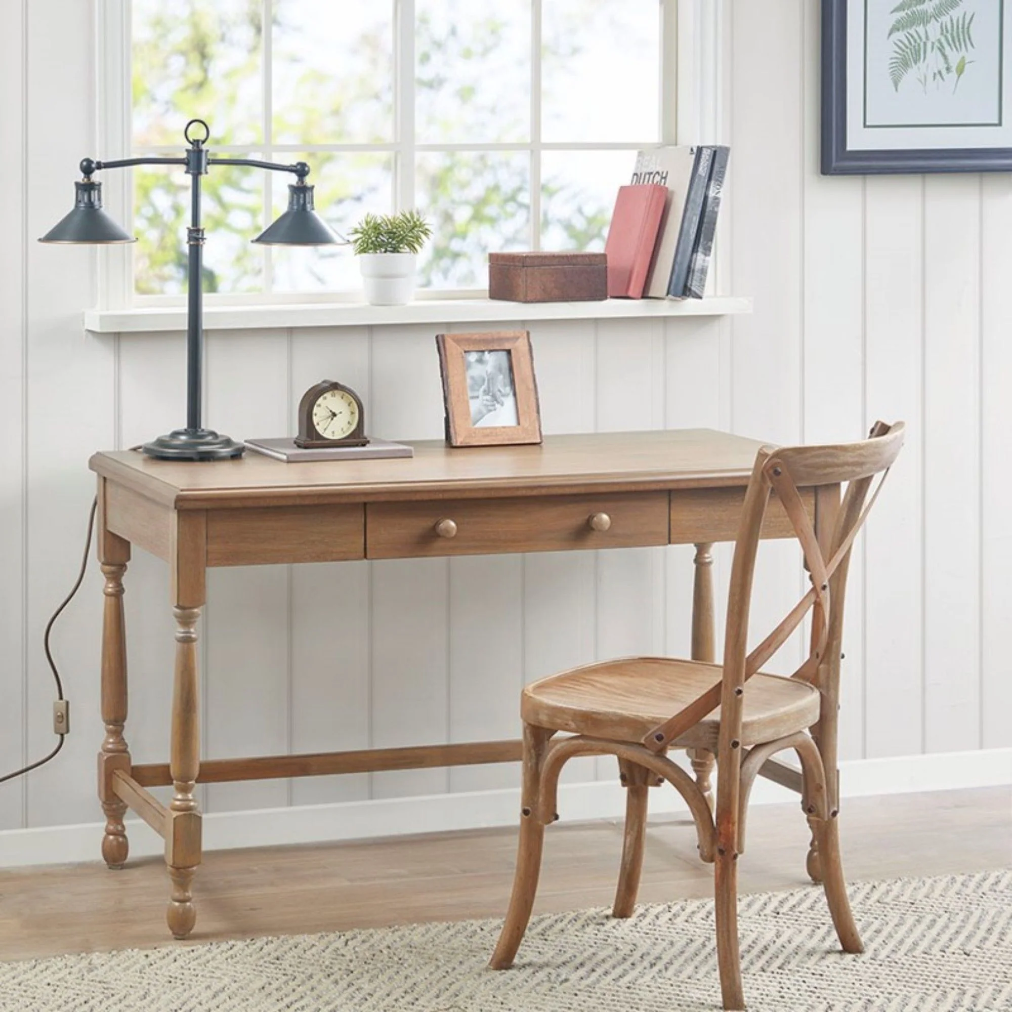 Tabitha - Desk With Drawer And Turned Legs - Natural - Image 4