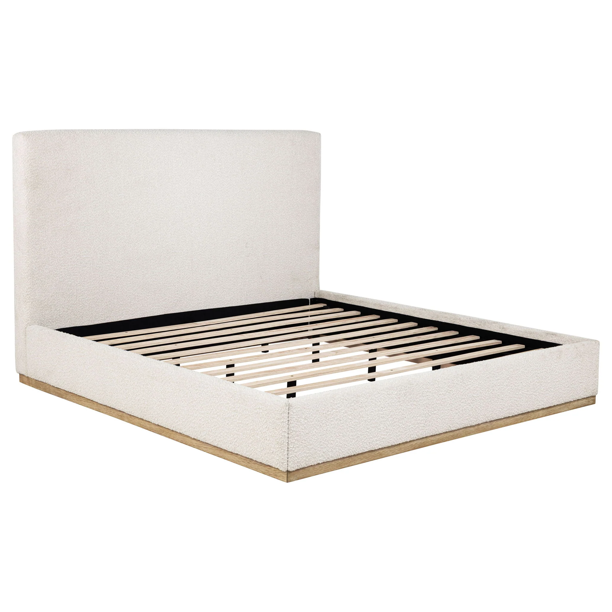 Talbot - Eastern King Platform Bed With Elevated Headboard - Cream