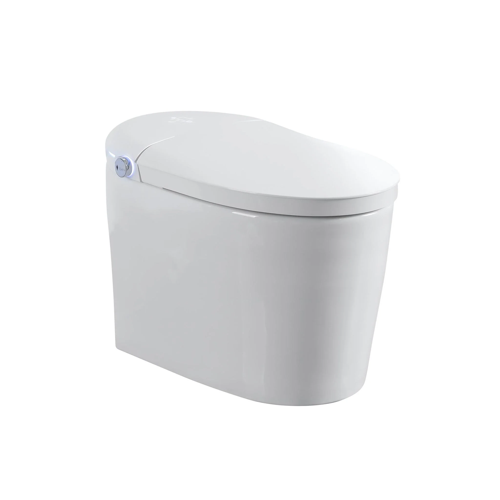 Tankless Smart Toilet With Bidet Built In, 1 Piece, Auto Flush, Auto Open / Close, Heated Seat, Bubble Wash, Warm Water And Dry, Adjustable Temp, Remote Control Side Know - White