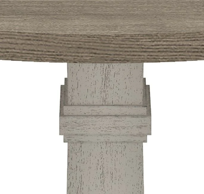Tannen - Round Dining Table - White And Gray - Image 3