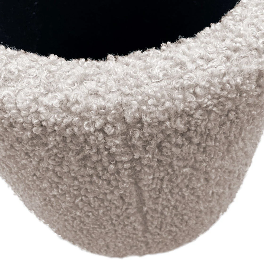 Tara - Round Storage Ottoman - Beige - Image 2