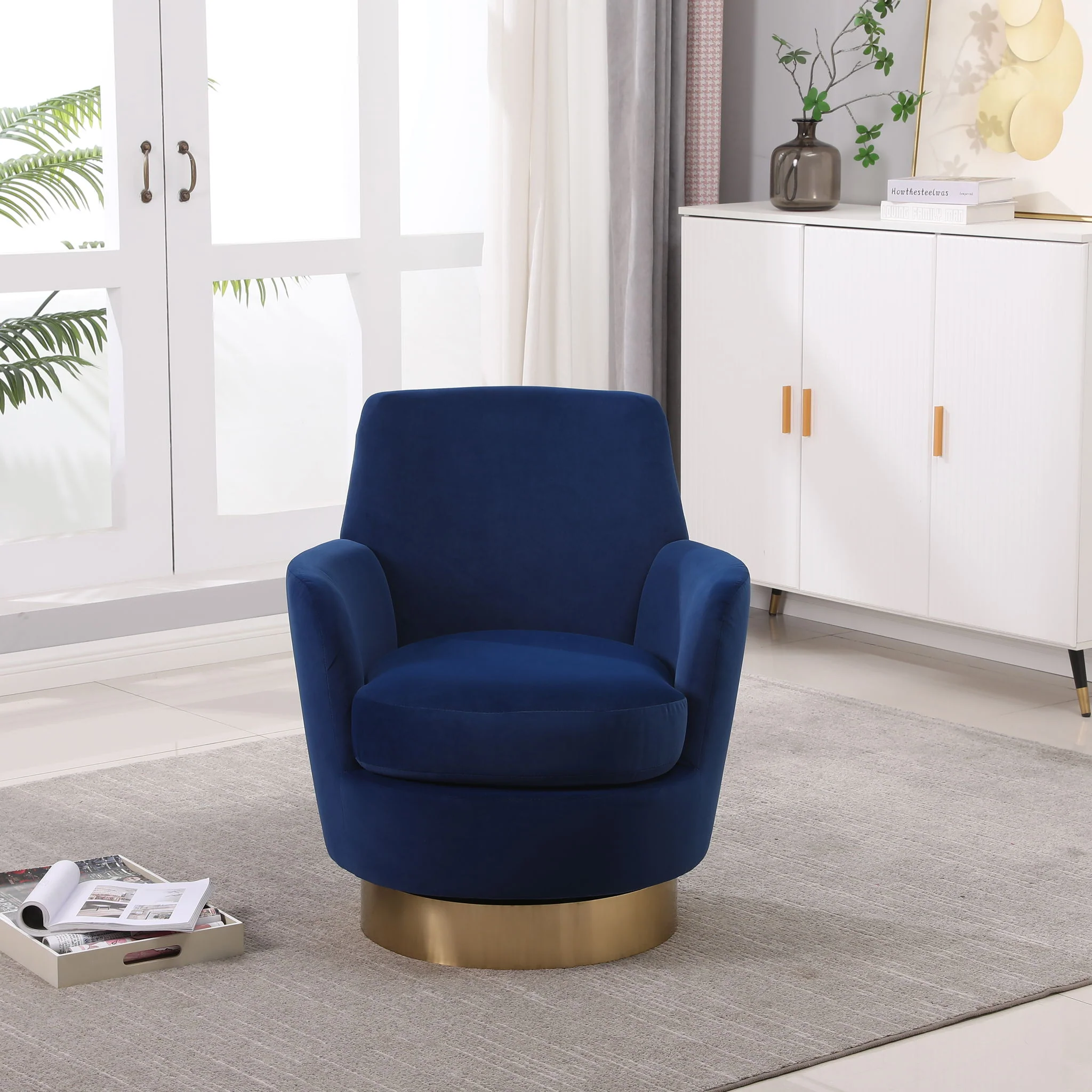 Teddy Swivel Barrel Chair, Swivel Accent Chairs Armchair For Living Room - Image 3