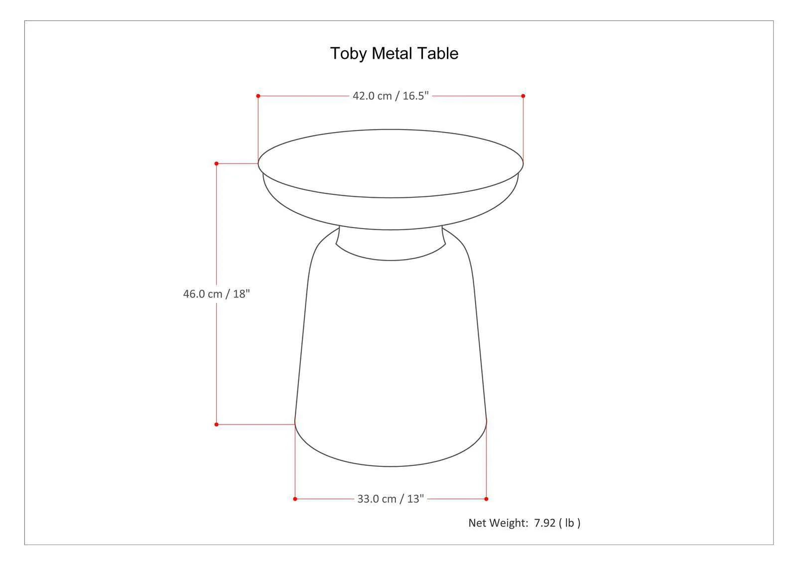 Toby - Handcrafted Metal Accent Table - Image 5