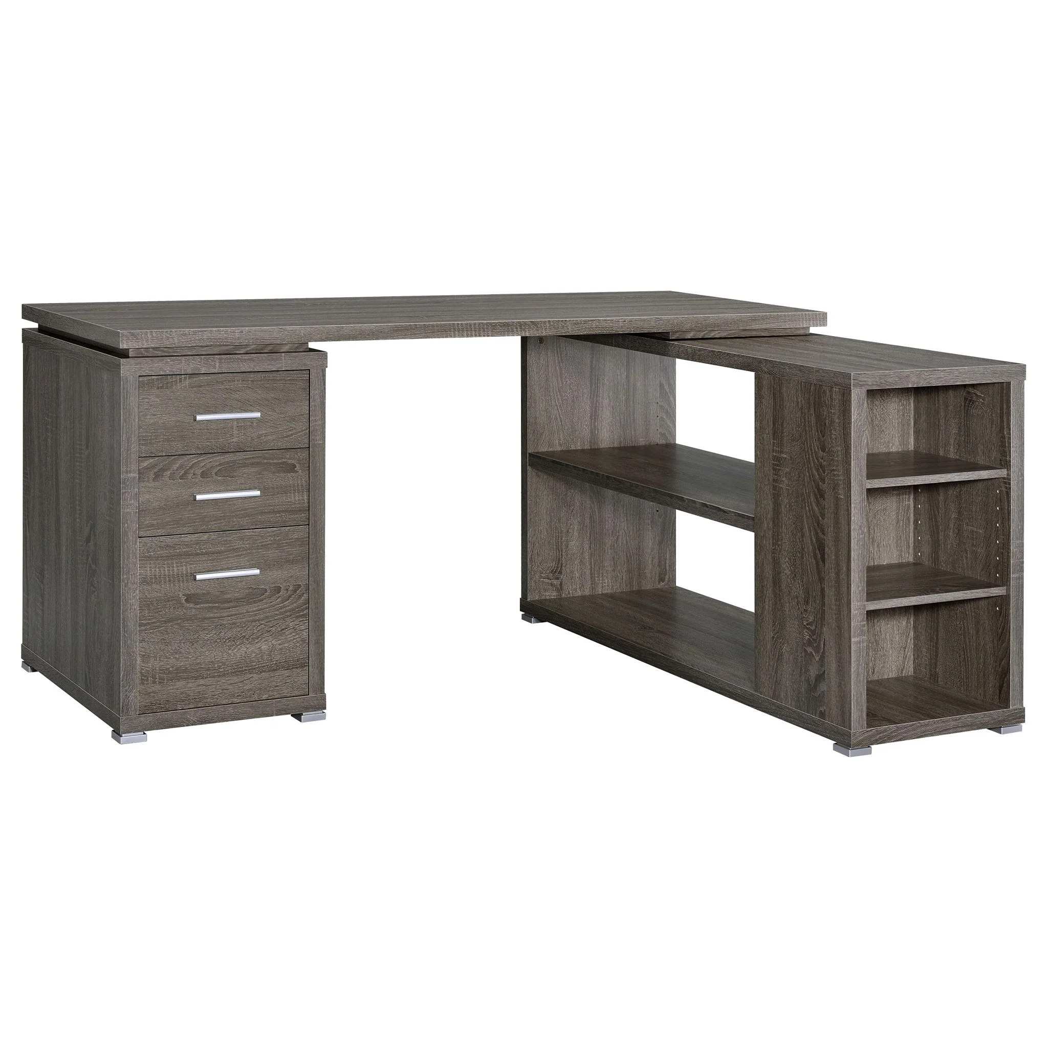 Tona - L-Shape Computer Desk With 3 Drawers And 5 Shelves - Image 2