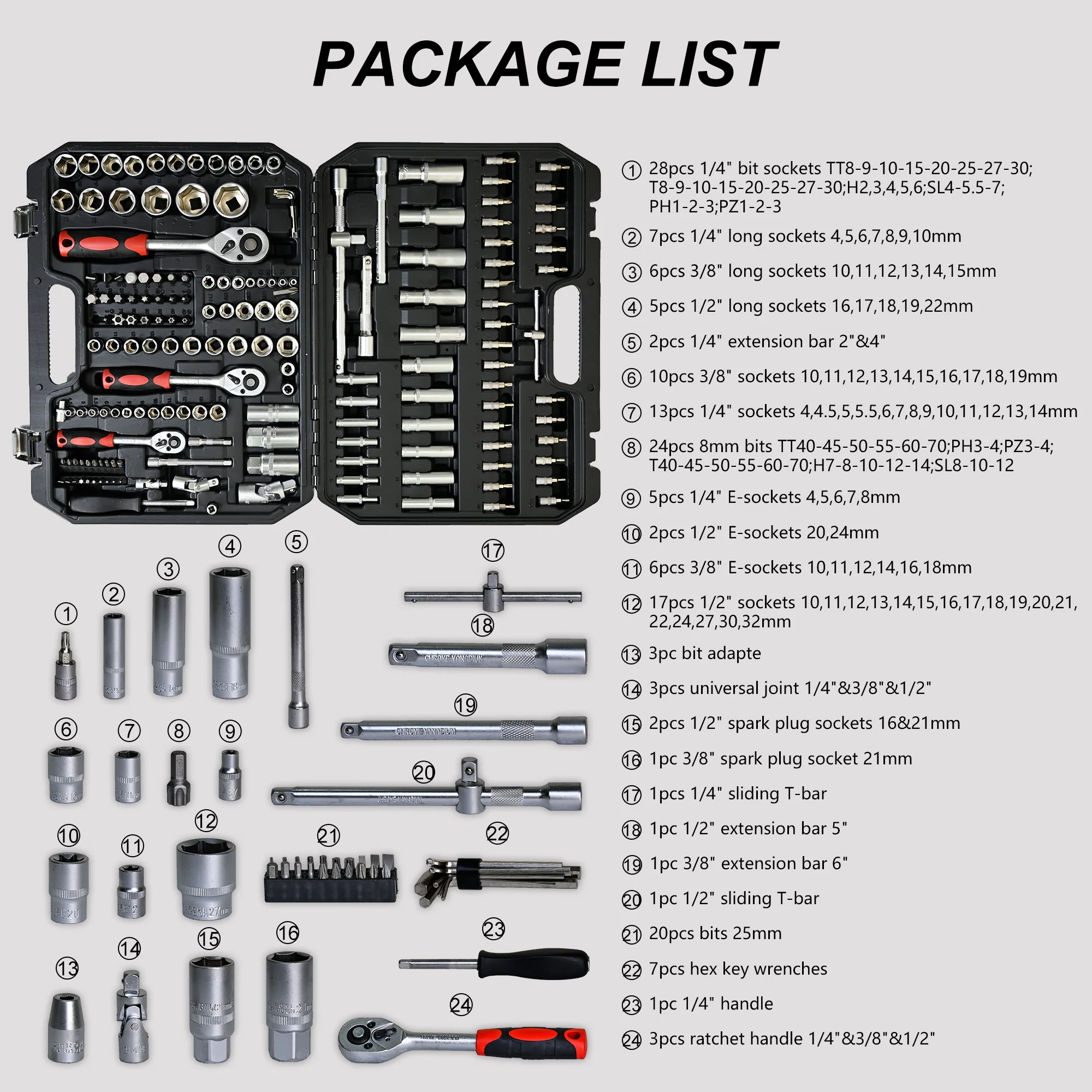 Tool Set Socket And Ratchet Wrench Toolbo 71 Pieces Toolbox Universal Home Car Repair Tool Set For Men Homeowners Diy Enthusiasts And Mechanics - Black - Image 4