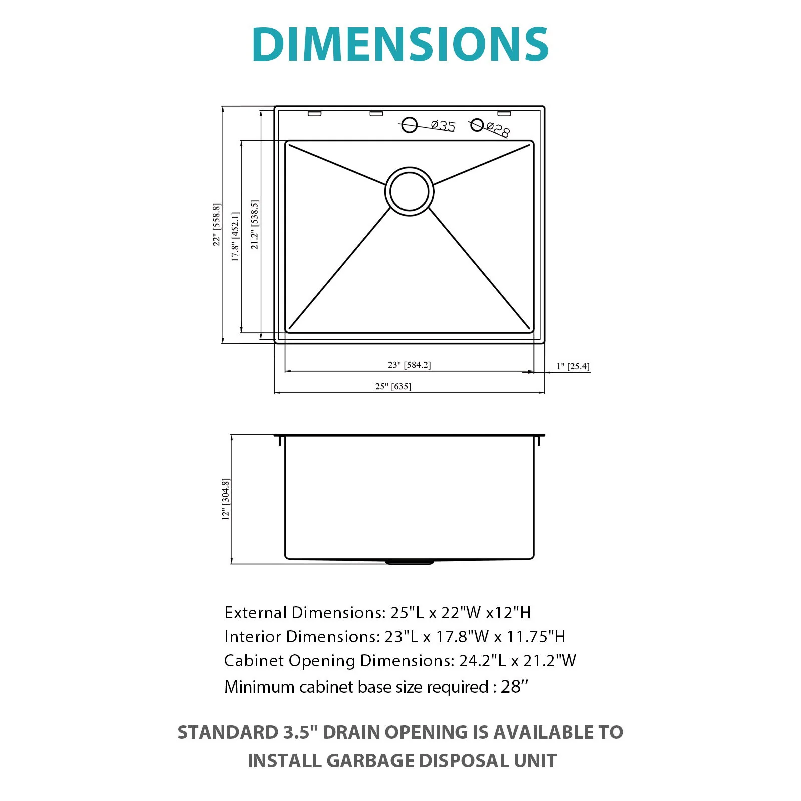 Topmount Kitchen Sink 16 Gauge, Single Bowl - Image 14