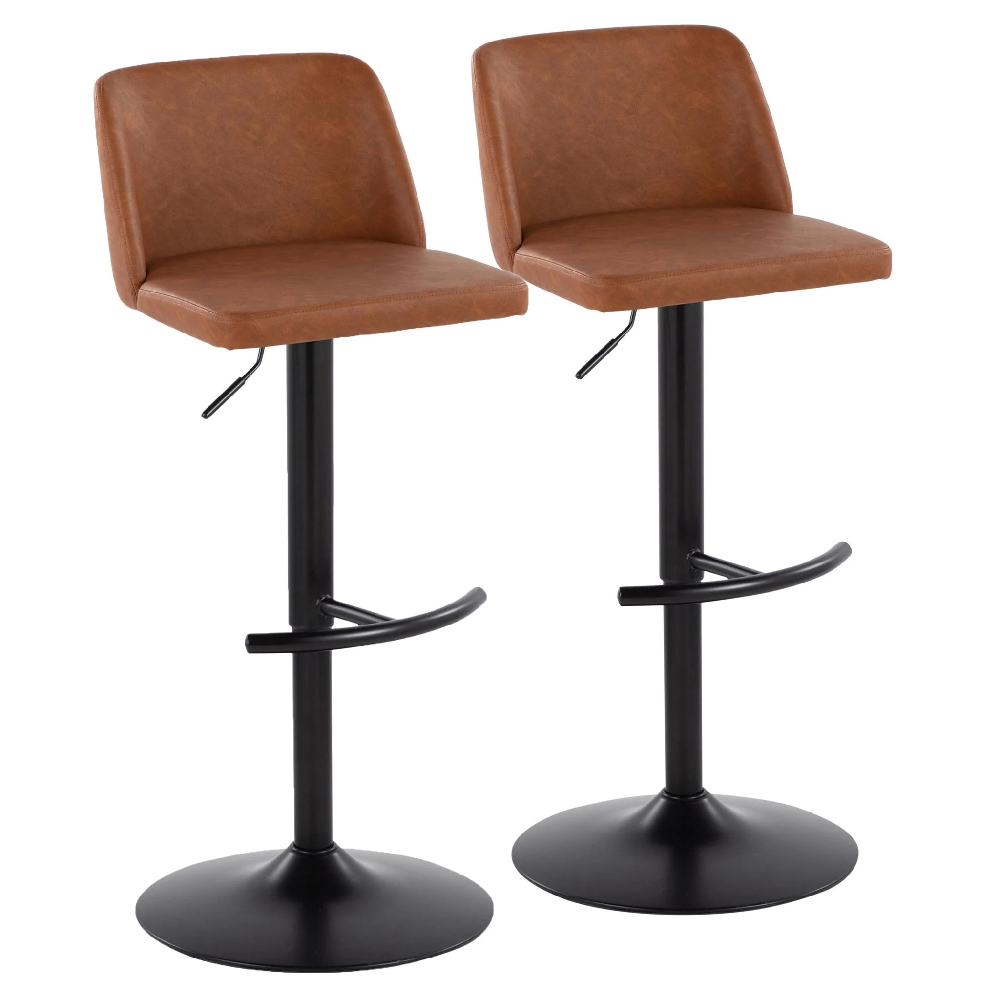 Toriano - Contemporary Adjustable Bar Stool With Rounded T Footrest (Set of 2) - Image 7
