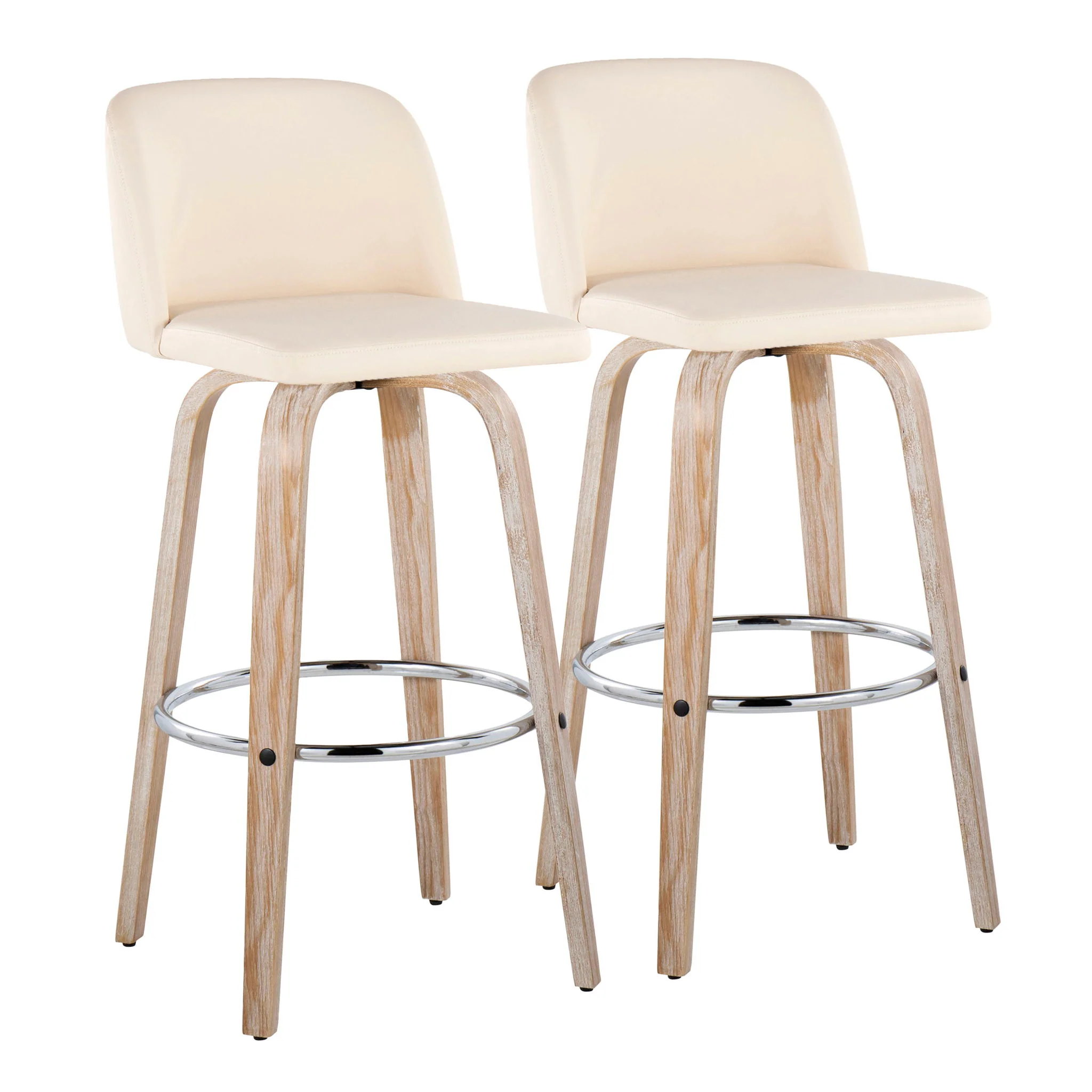 Toriano - Contemporary Fixed Height Barstool With Swivel & Round Footrest (Set of 2) - Image 4