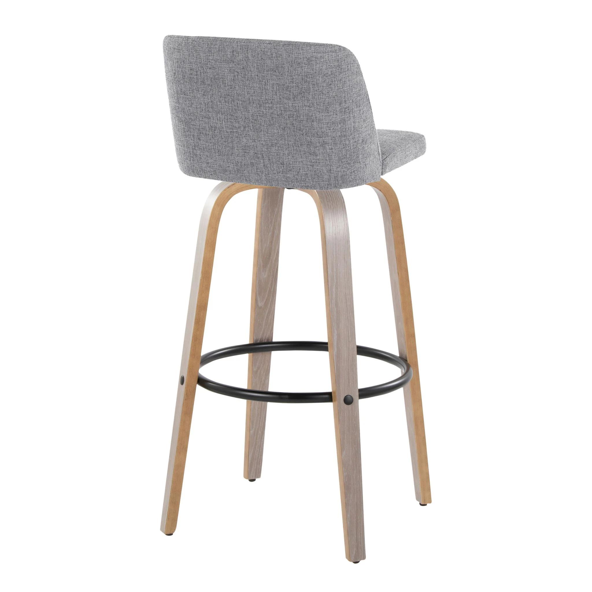 Toriano - Contemporary Fixed Height Barstool With Swivel With Round Footrest Comfort And Style (Set of 2) - Image 5