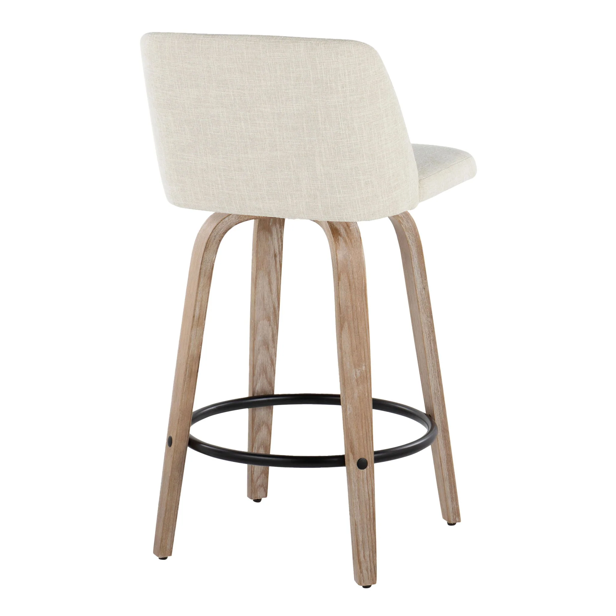 Toriano - Contemporary Fixed Height Counter Stool Swivel & Round Footrest (Set of 2) - Image 7