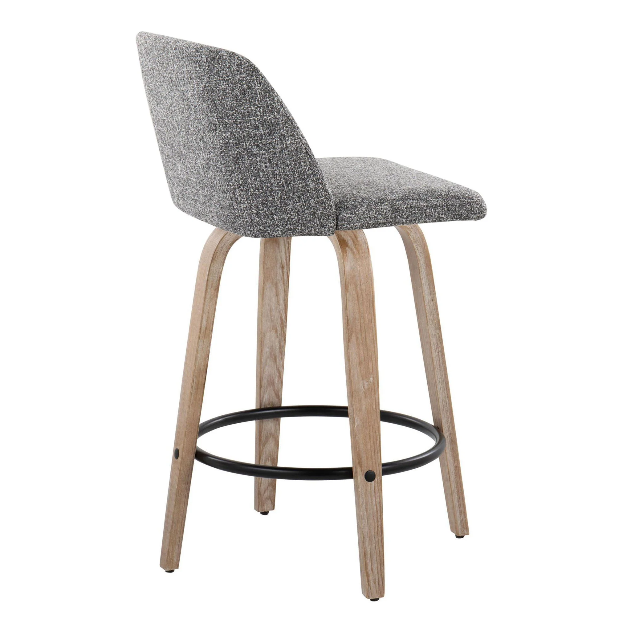 Toriano - Contemporary Fixed-Height Counter Stool & Swivel With Round Footrest (Set of 2) - Image 12