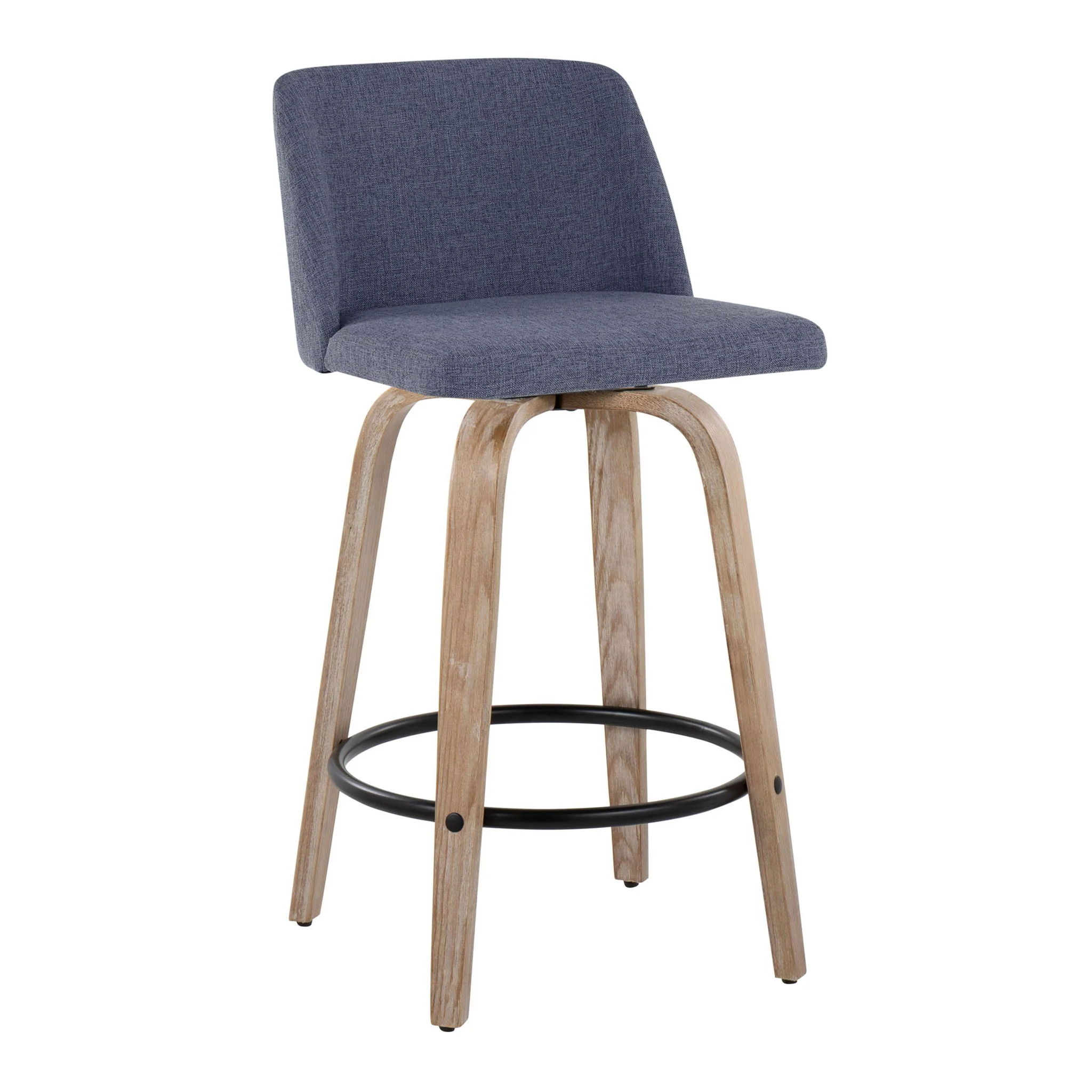 Toriano - Contemporary Fixed-Height Counter Stool & Swivel With Round Footrest (Set of 2) - Image 13