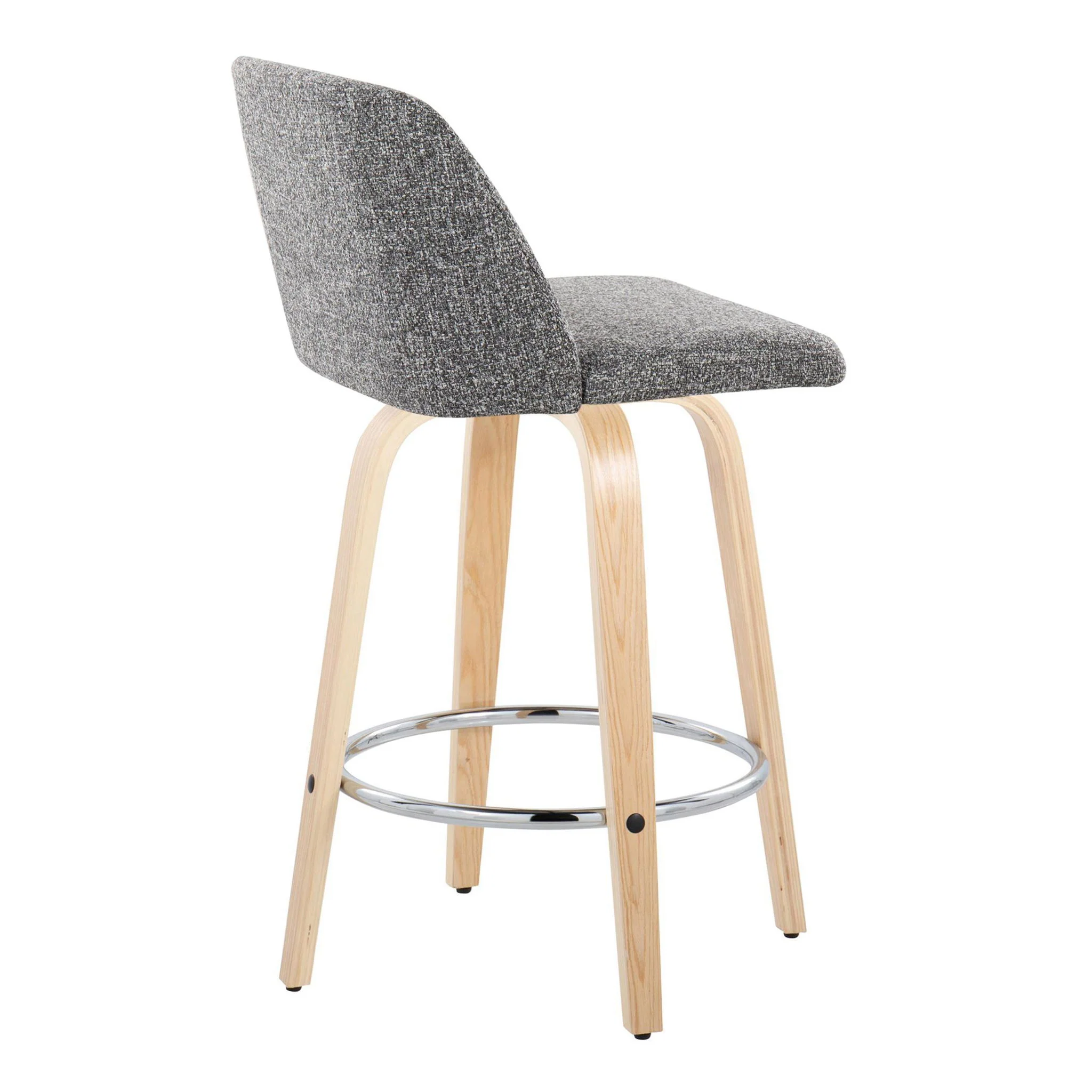 Toriano - Contemporary Fixed-Height Counter Stool With Swivel And Round Footrest (Set of 2) - Image 13