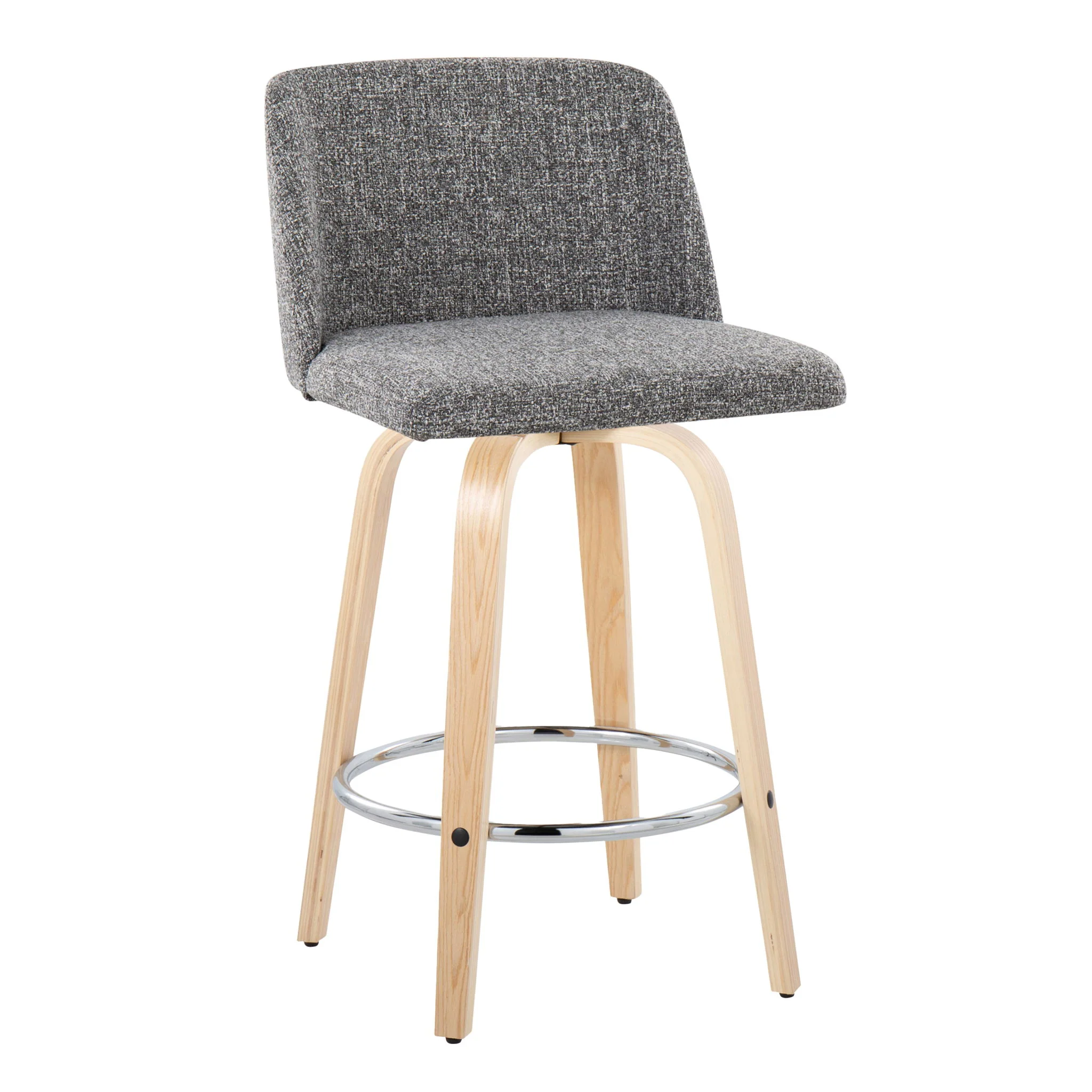 Toriano - Contemporary Fixed-Height Counter Stool With Swivel And Round Footrest (Set of 2) - Image 17