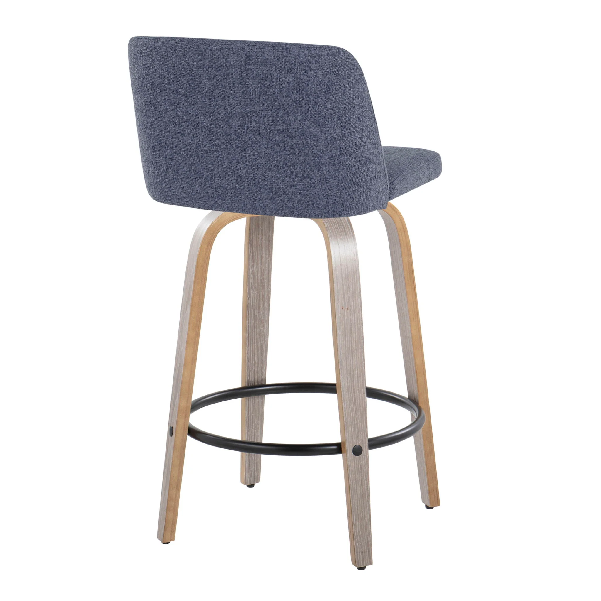 Toriano - Contemporary Fixed Height Counter Stool With Swivel & Round Footrest (Set of 2) - Image 10