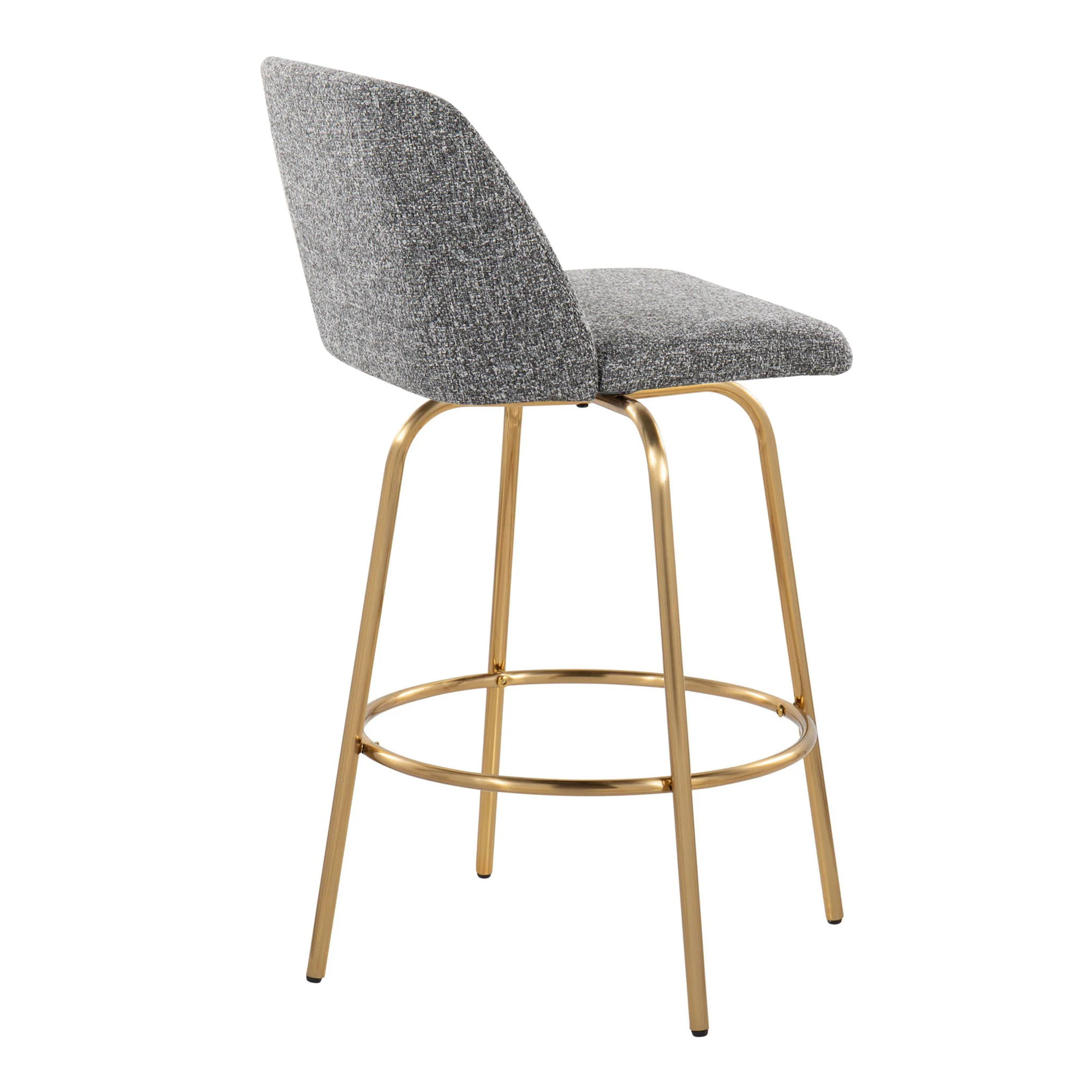 Toriano - Contemporary, Fixed Height Counter Stool With Swivel With Round Footrest (Set of 2) - Image 20