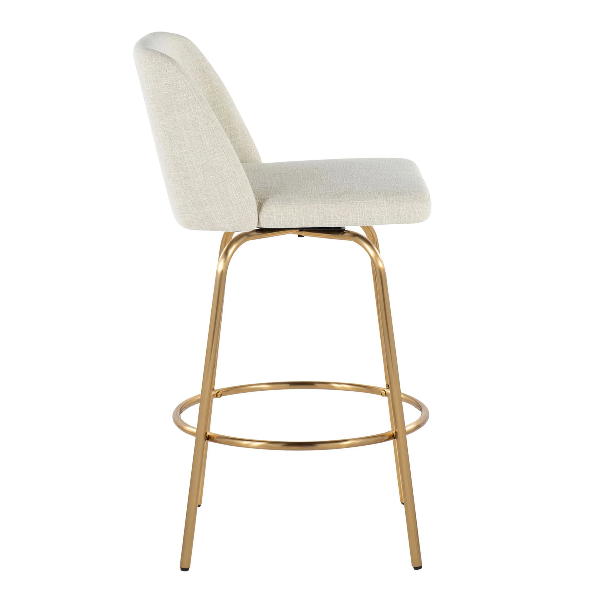 Toriano - Contemporary, Fixed Height Counter Stool With Swivel With Round Footrest (Set of 2) - Image 24