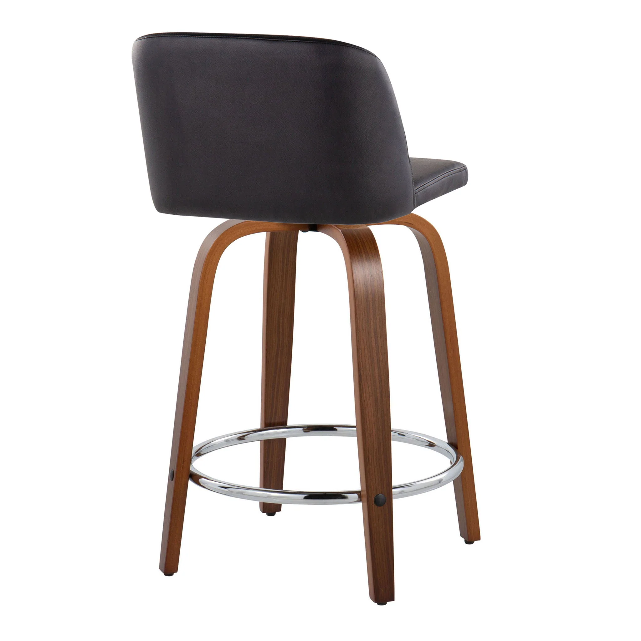Toriano - Mid Century Modern Fixed Height Counter Stool With Swivel With Round Footrest (Set of 2) - Image 10