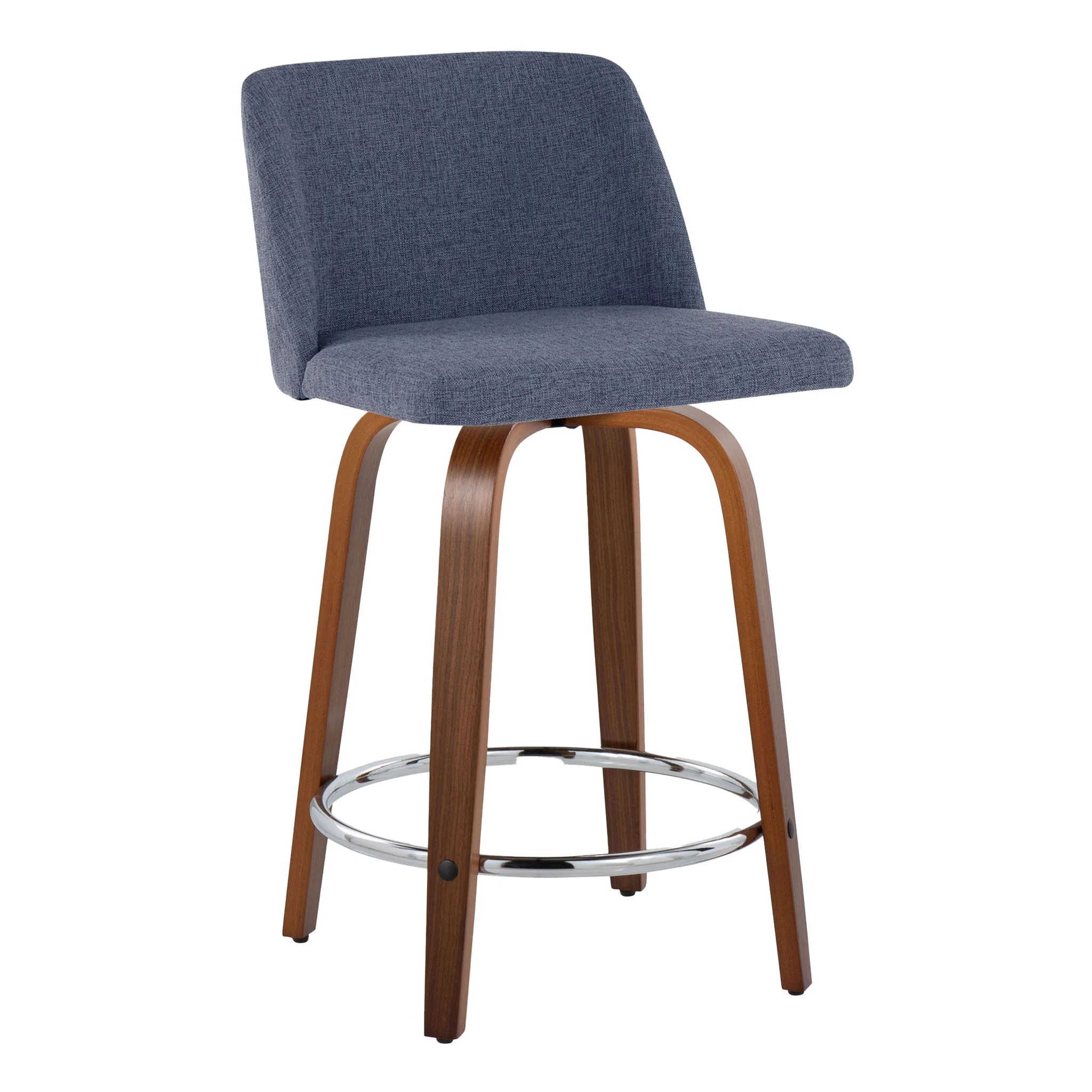Toriano - Mid Century Modern Fixed Height Counter Stool With Swivel With Round Footrest (Set of 2) - Image 21