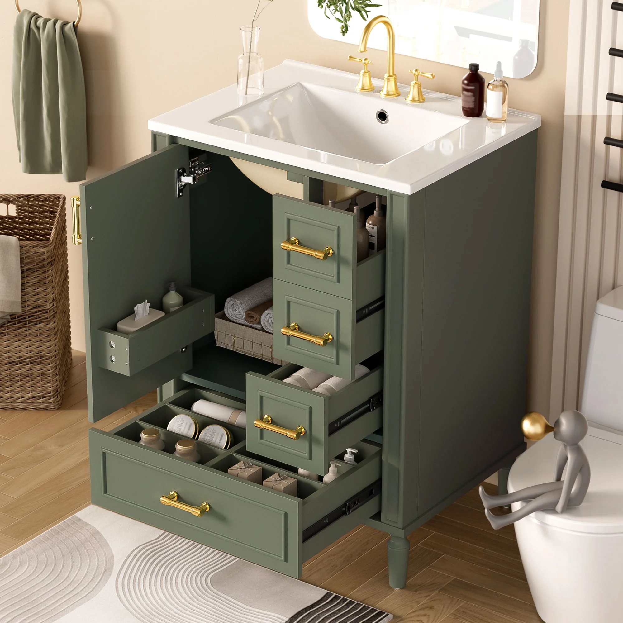 Traditional Bathroom Vanity Set With Soft Close Doors - Image 18