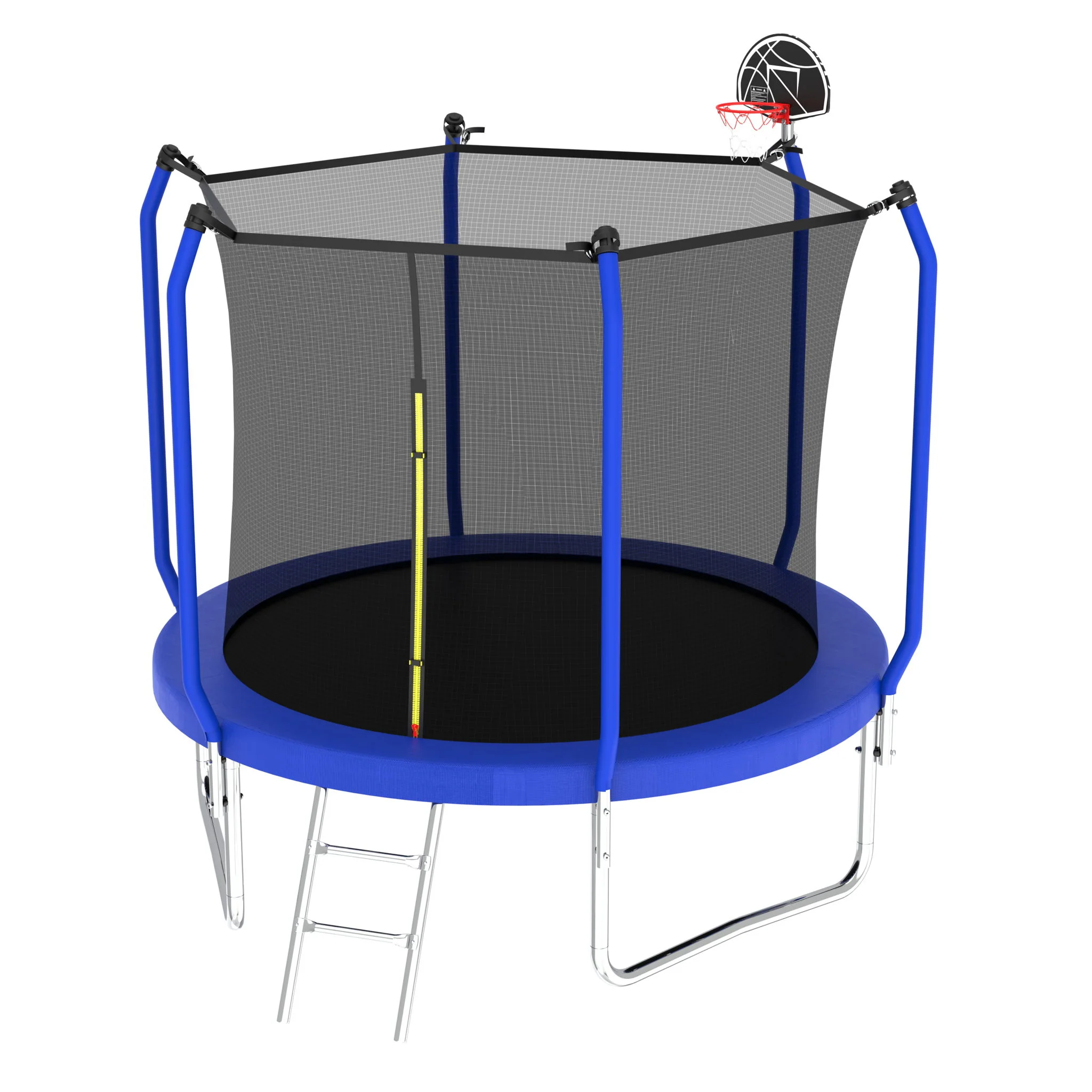 Trampoline With Basketball Hoop, Astm Approved Reinforced Type Outdoor Trampoline With Enclosure Net - Image 7