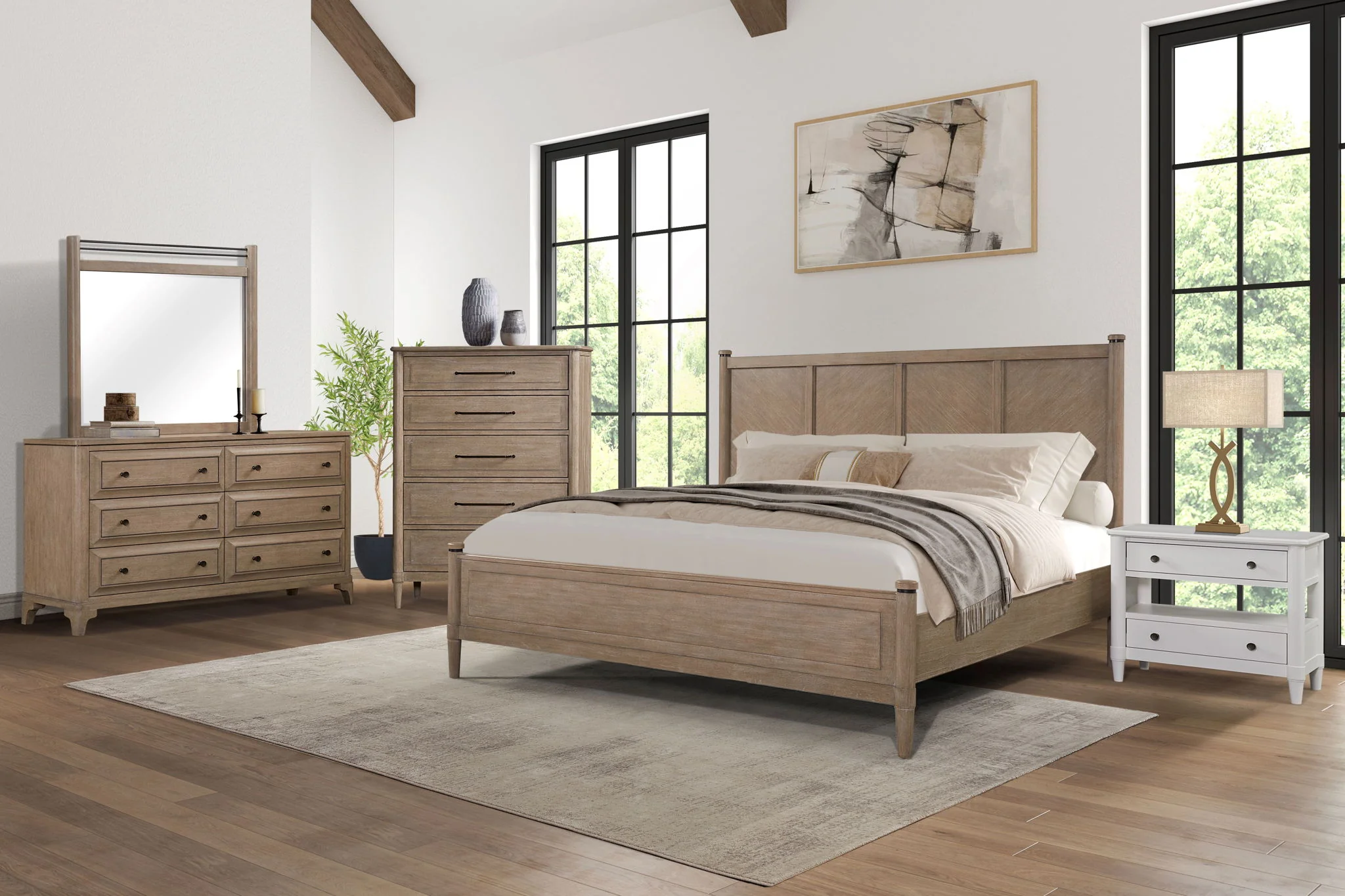 Transitional Style Lo-Post Bed - Image 4