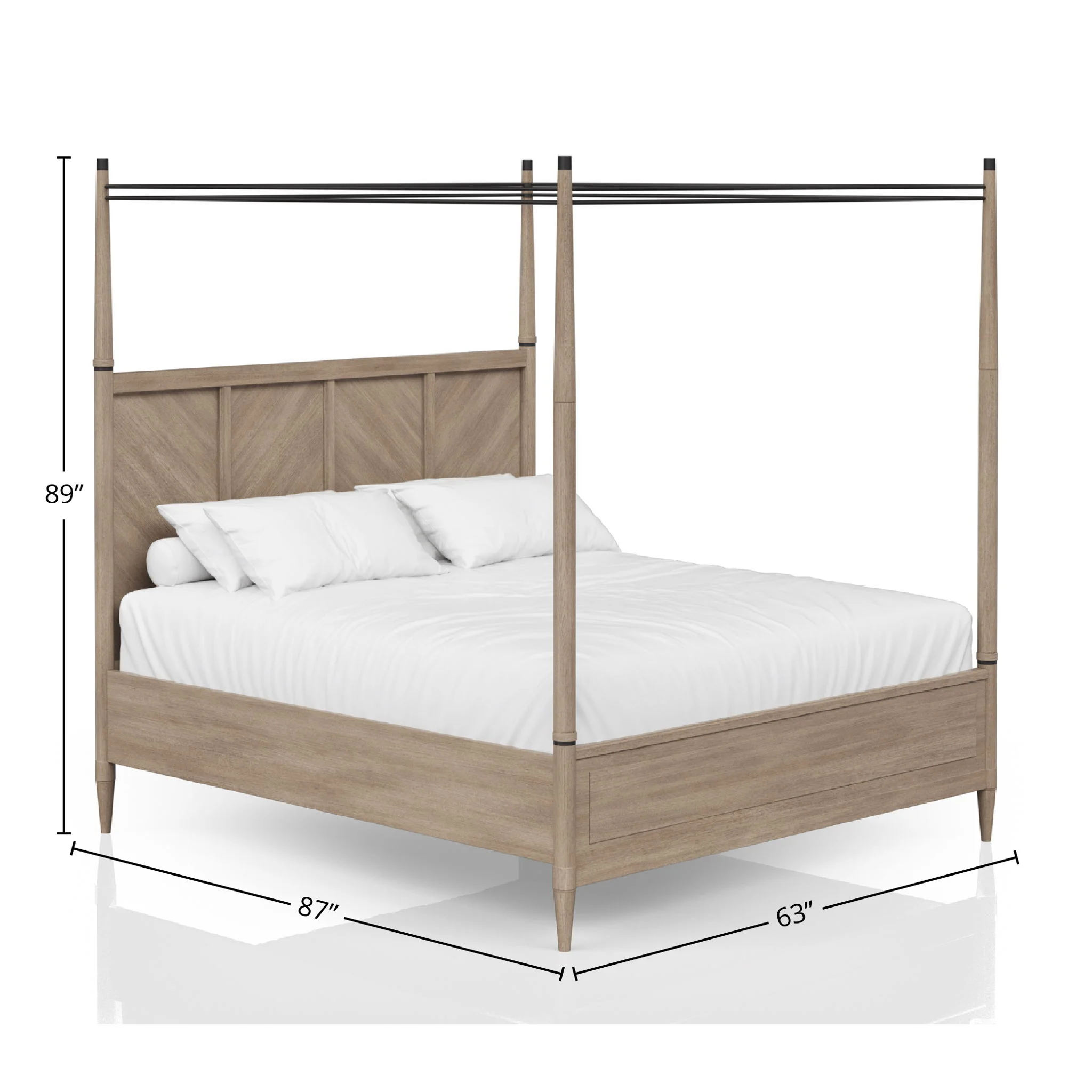 Transitional Styling Canopy Bed - Image 2
