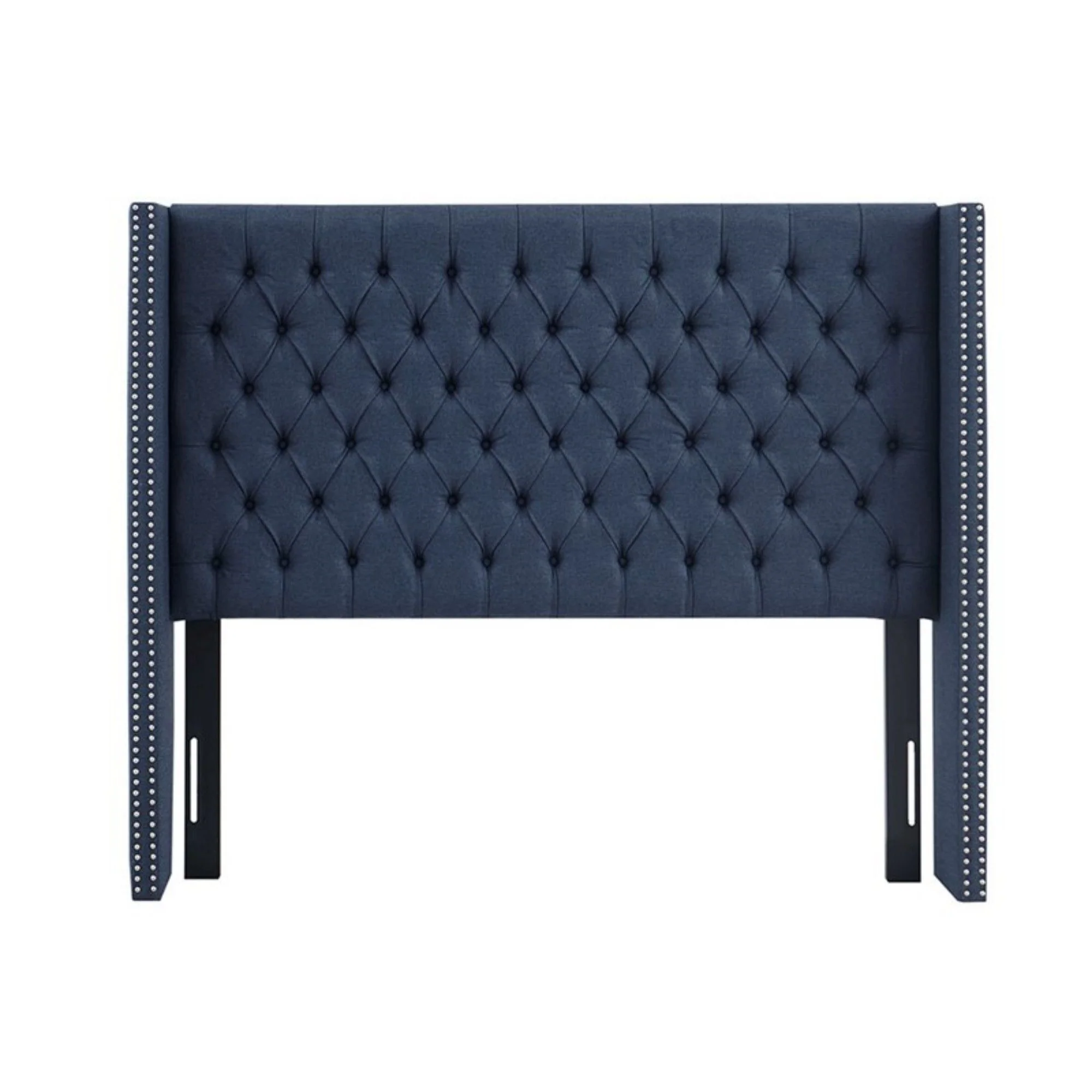 Transitional Upholstery Headboard With Tufted Buttons And Nailhead Trim - Image 2
