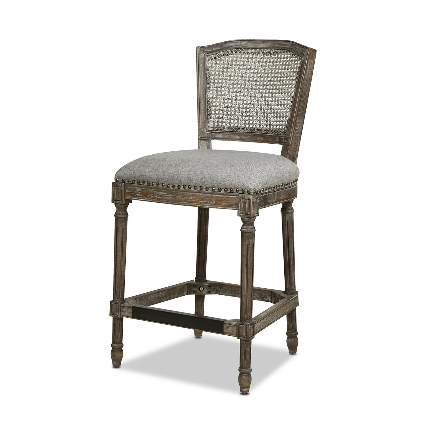 Triomphe - Rattan Wicker High Back Armless Counter Bar Stool - Image 3