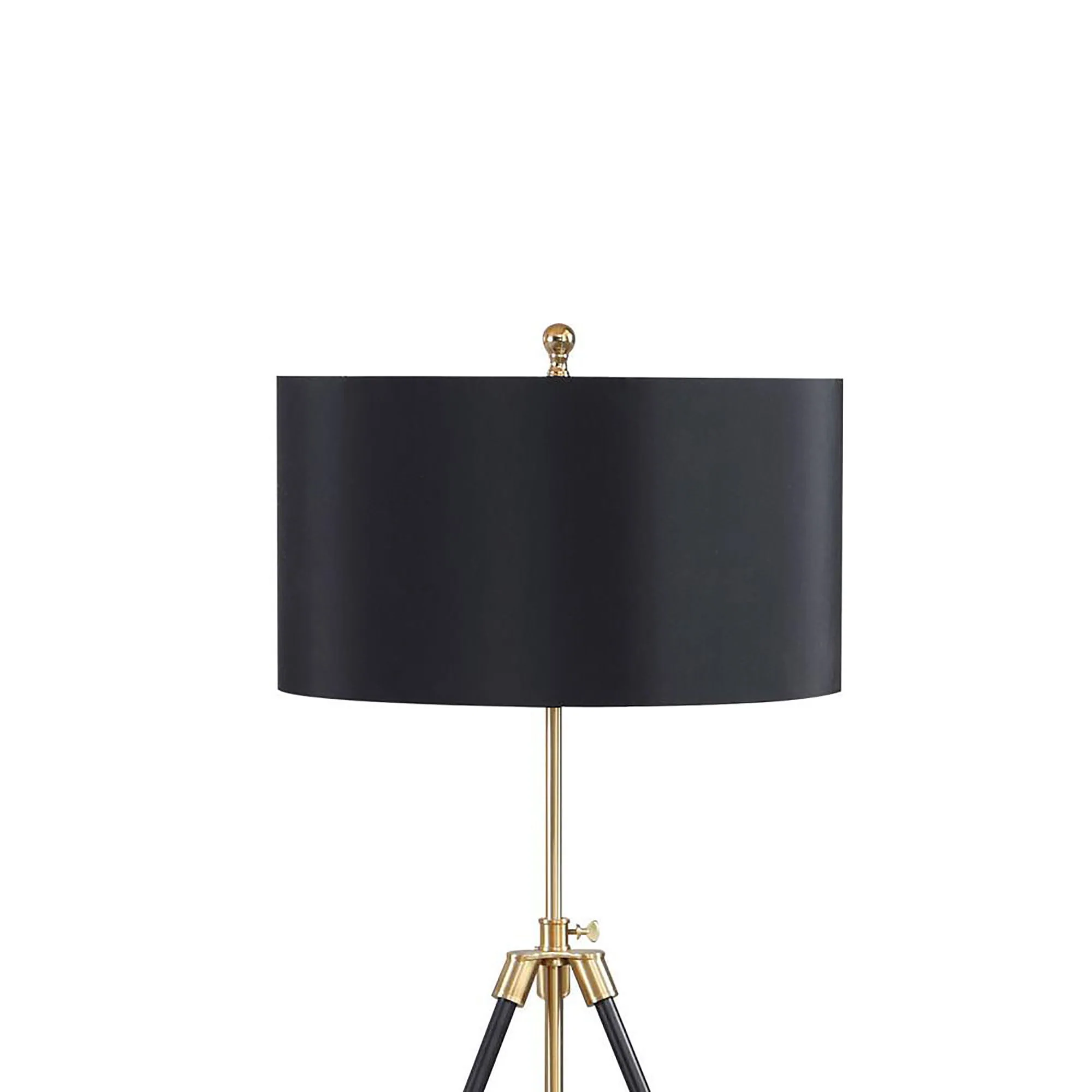 Tripod Drum Shade Floor Lamp With Rotary Switch - Black - Image 2