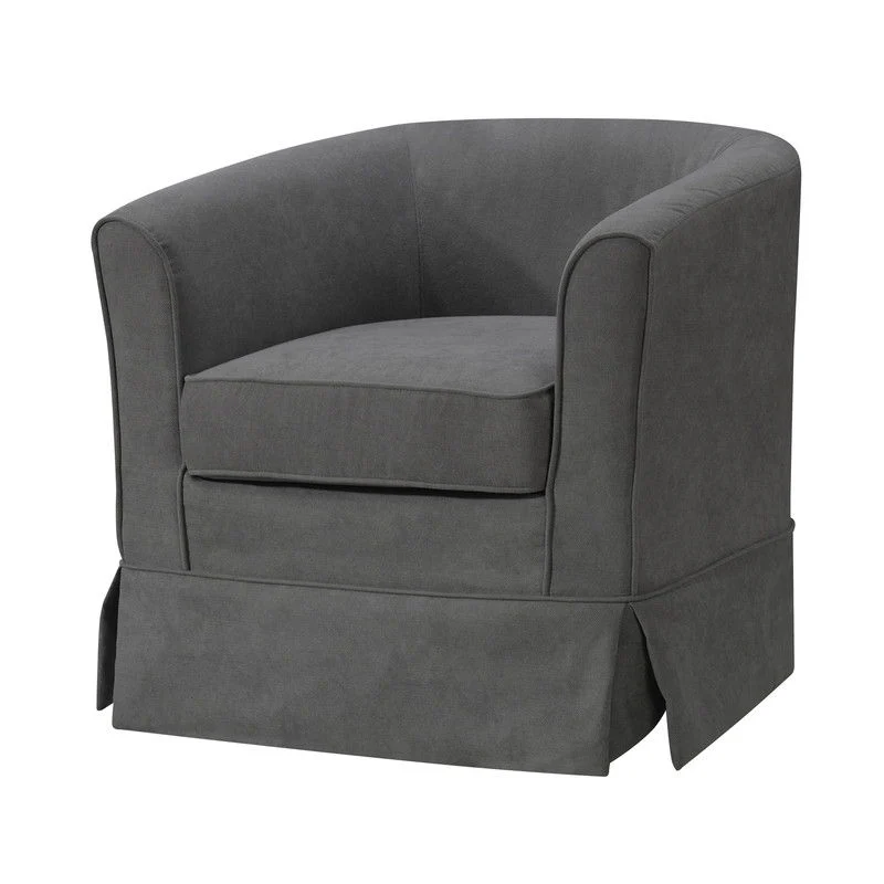 Tucker - Woven Fabric Swivel Barrel Chair - Image 7