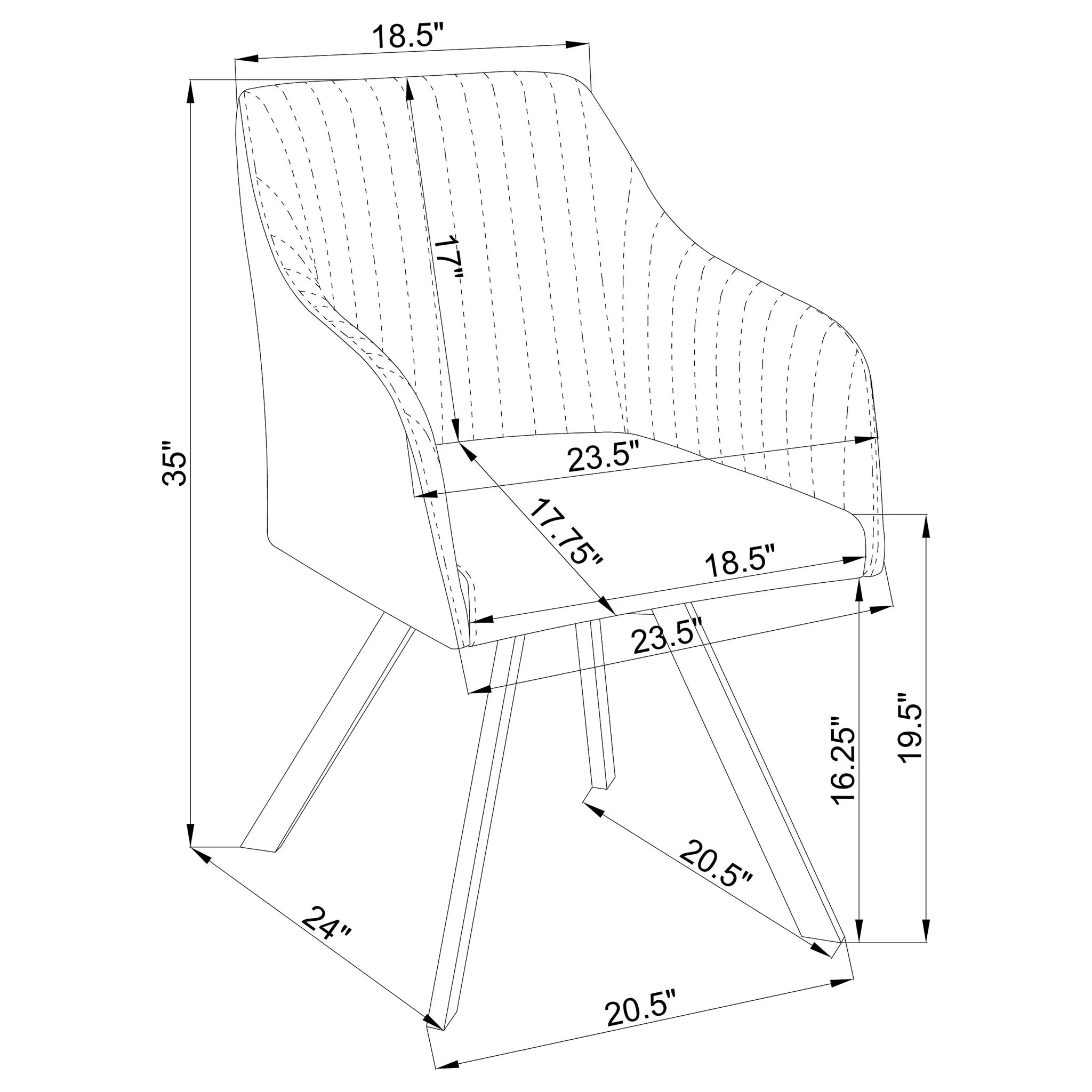 Tufted Swivel Dining Chair With Slim Sloped Arms - Green - Image 4