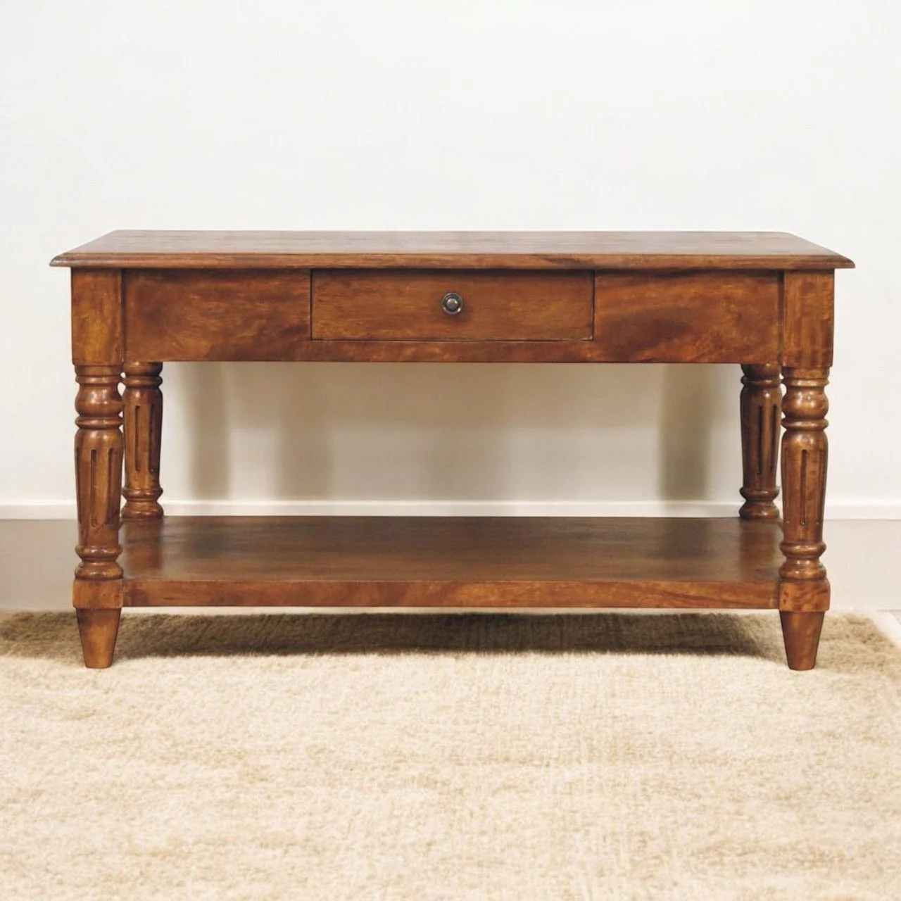 Turned Legs Drawer Table - Image 3