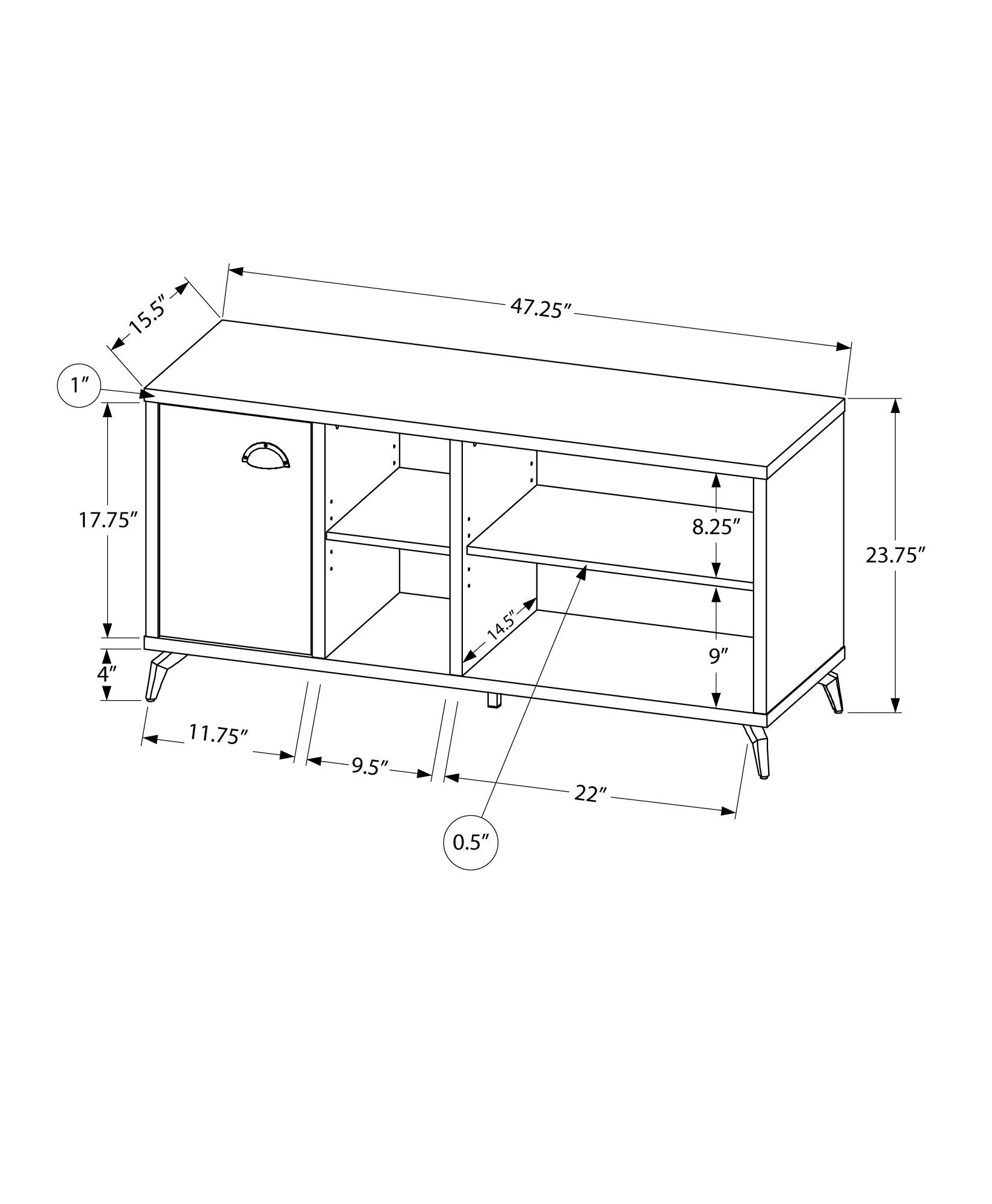 TV Stand, Console, Media Entertainment Center, Storage Cabinet, Contemporary & Modern - Image 11
