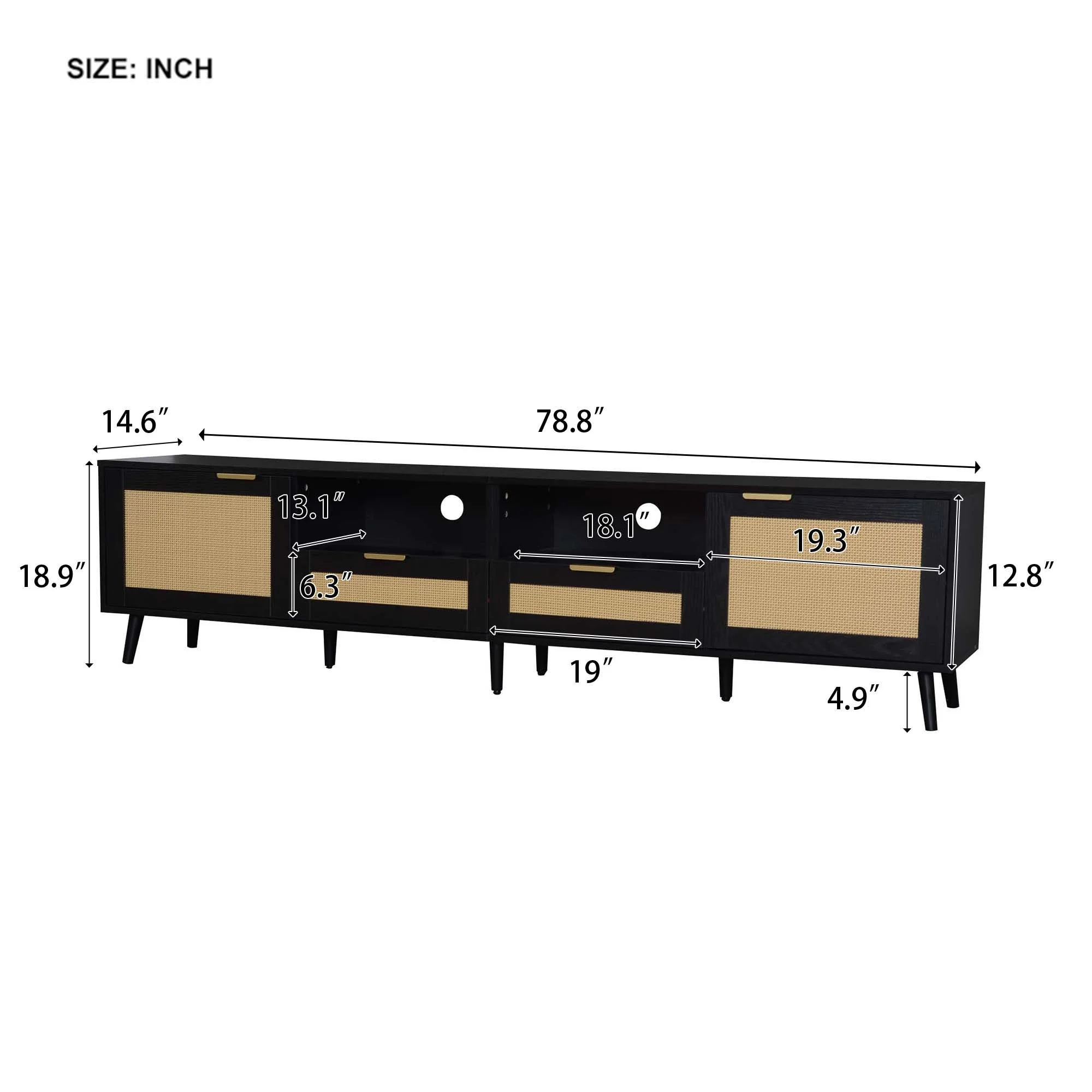 TV Stand, Media Console With Cable Management - Image 8