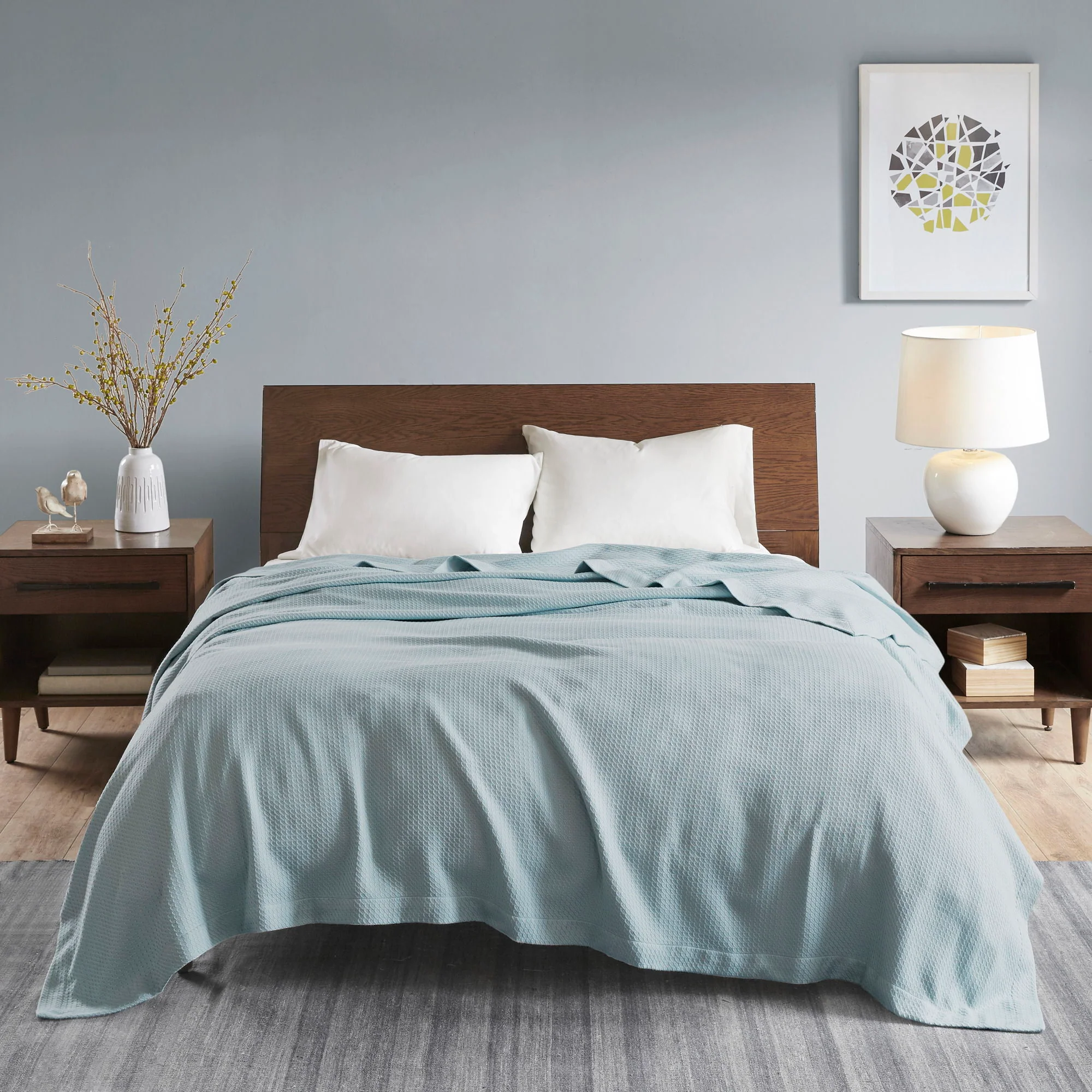Egyptian Cotton - Twin Blanket - Light Blue - Image 3