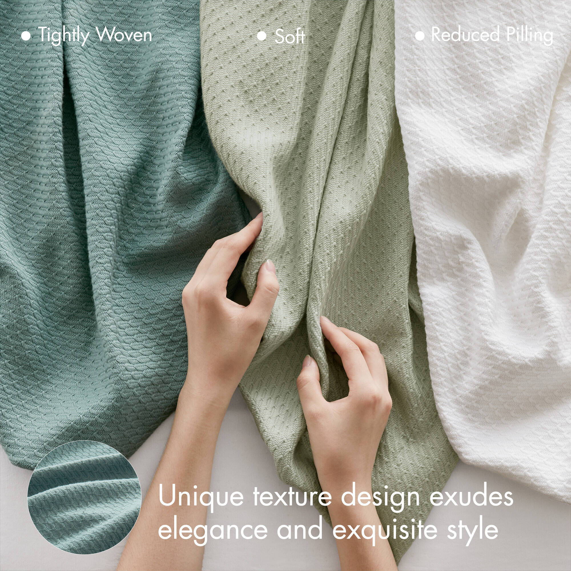 Egyptian Cotton - Twin Blanket - Teal - Image 3