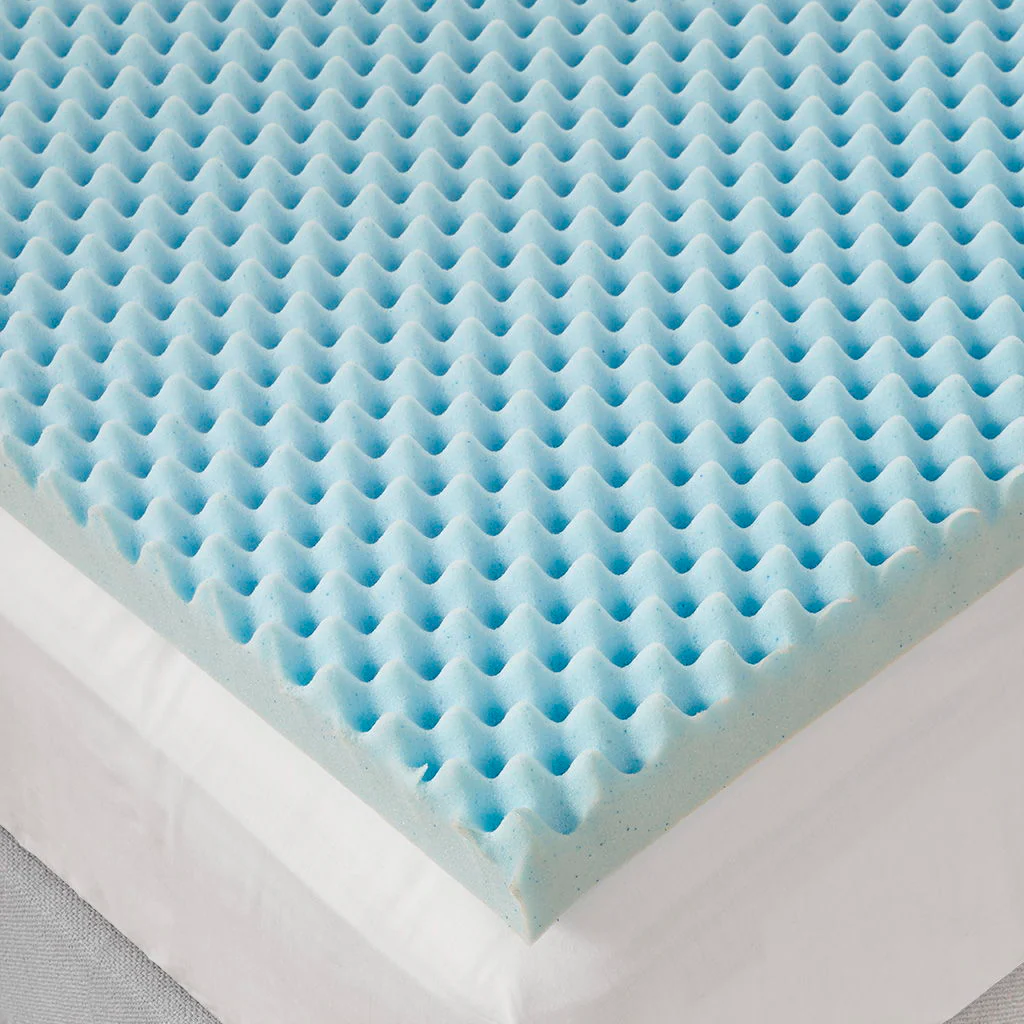 Twin Gel Memory Foam Hypoallergenic Cooling Mattress Topper - Blue - Image 4